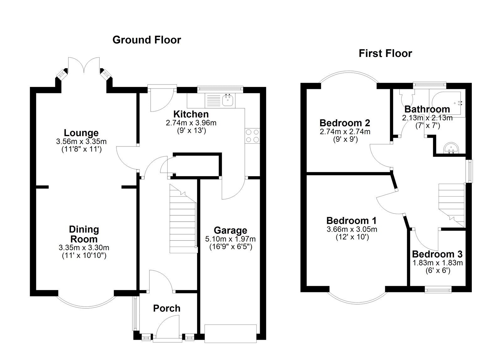 Floorplan of 3 bedroom Semi Detached House for sale, Faraday Grove, Sunderland, Tyne and Wear, SR4