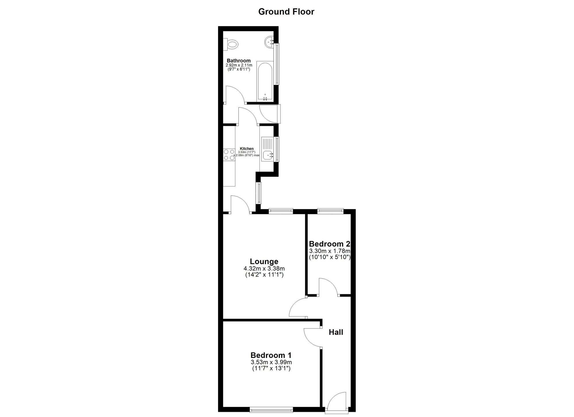 Floorplan of 2 bedroom Mid Terrace House for sale, Regal Road, Sunderland, Tyne and Wear, SR4
