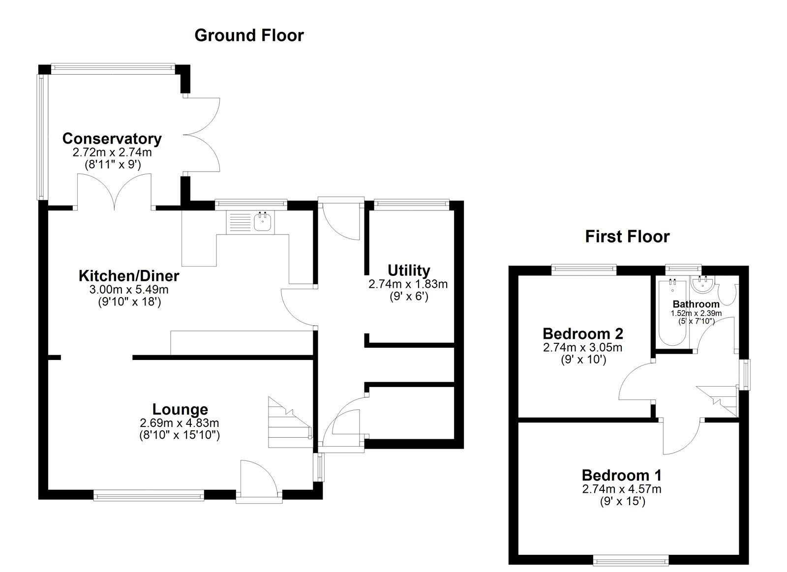 Floorplan of 2 bedroom Semi Detached House for sale, Raleigh Road, Sunderland, Tyne and Wear, SR5