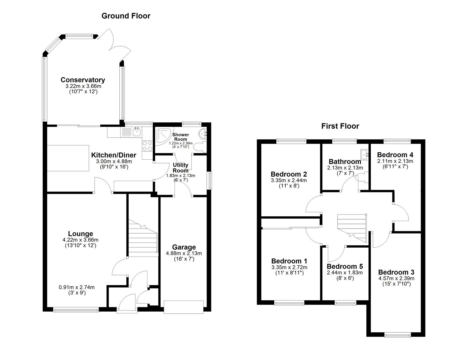Floorplan of 5 bedroom Detached House for sale, Aspley Close, Sunderland, SR3
