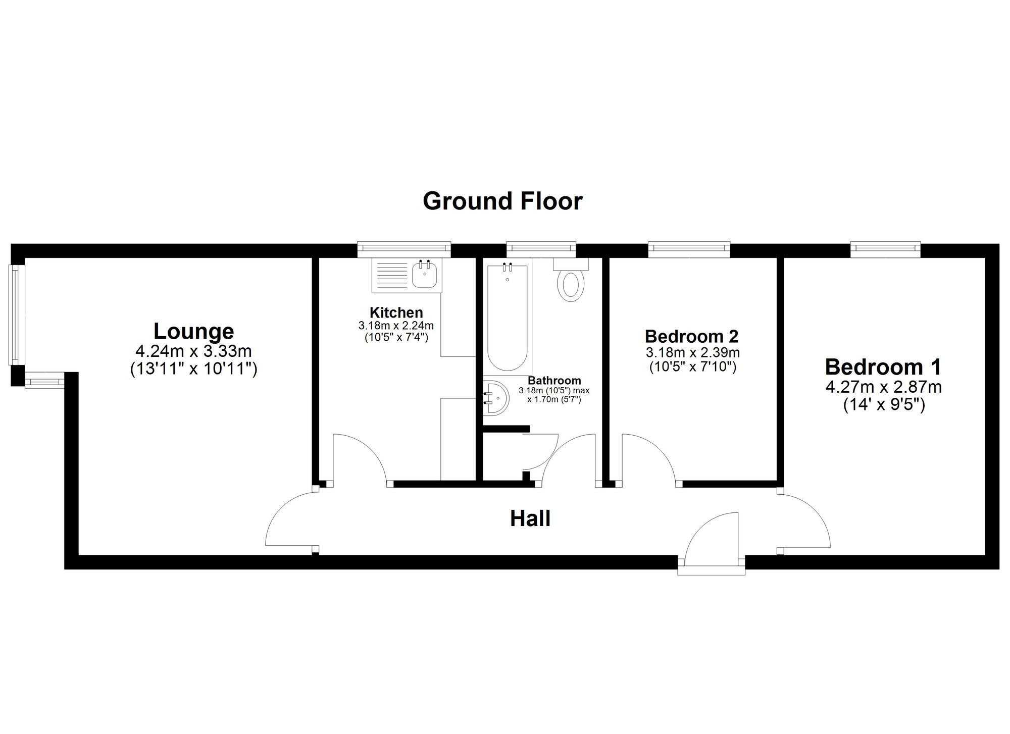 Floorplan of 2 bedroom Flat for sale, King Henry Court, Sunderland, Tyne and Wear, SR5
