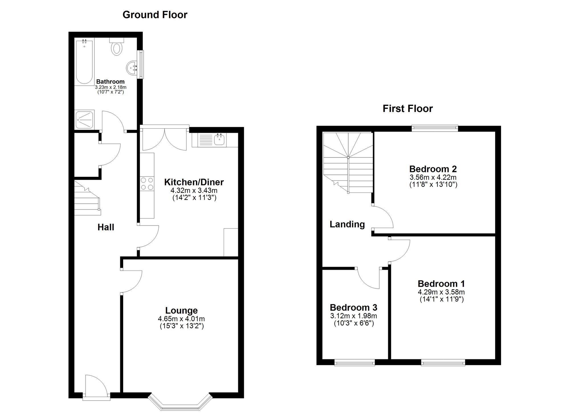 Floorplan of 3 bedroom Mid Terrace House for sale, Whitehall Terrace, Sunderland, Tyne and Wear, SR4