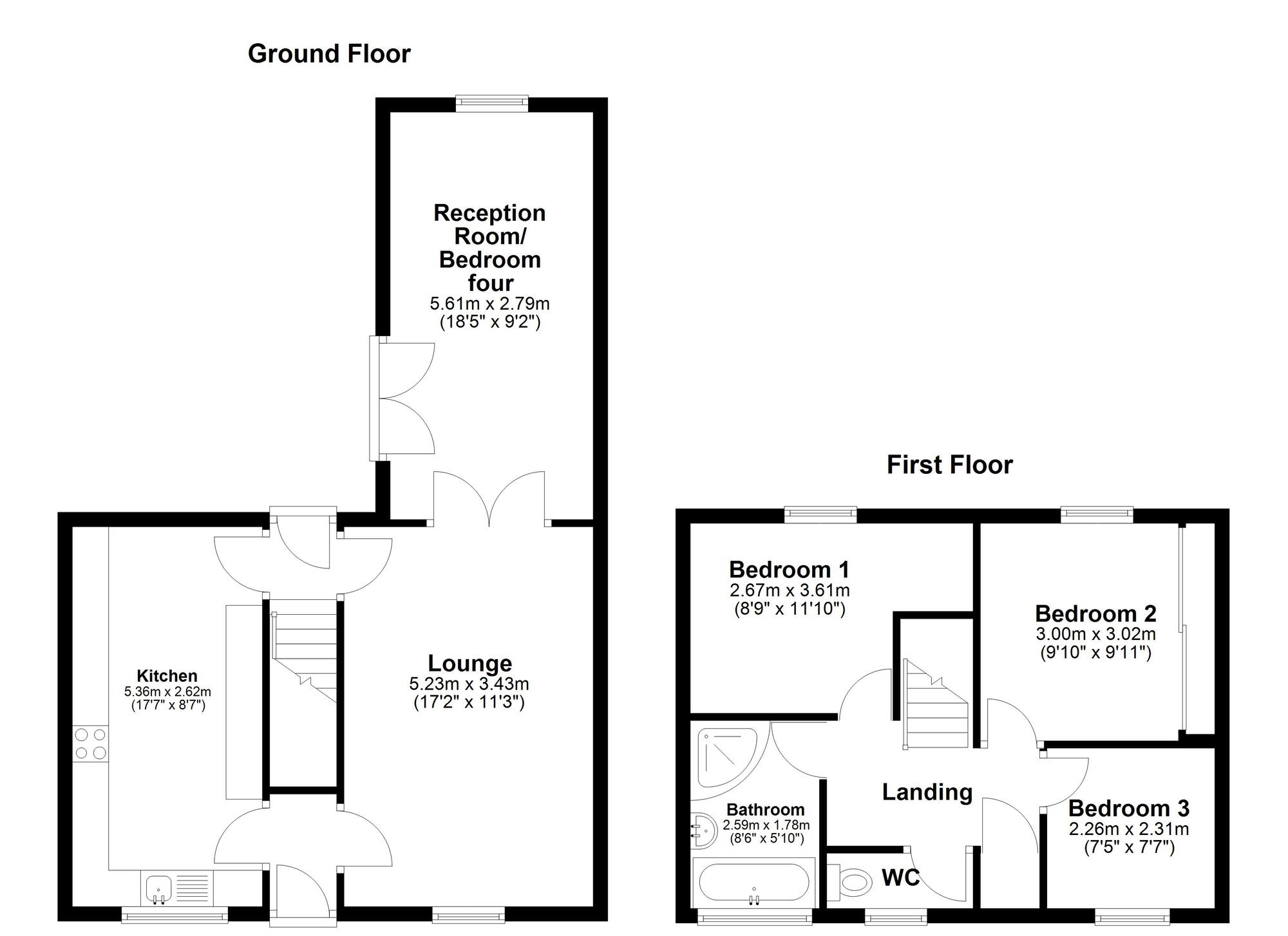 Floorplan of 3 bedroom Mid Terrace House for sale, Fairgreen Close, Sunderland, Tyne and Wear, SR3