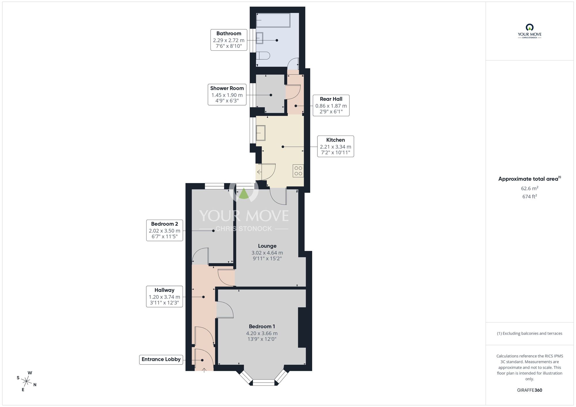 Floorplan of 2 bedroom Mid Terrace House for sale, Canon Cockin Street, Sunderland, Tyne and Wear, SR2