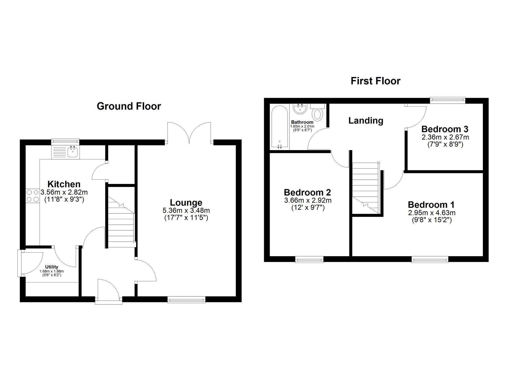 Floorplan of 3 bedroom Semi Detached House for sale, Bowness Street, Sunderland, Tyne and Wear, SR5