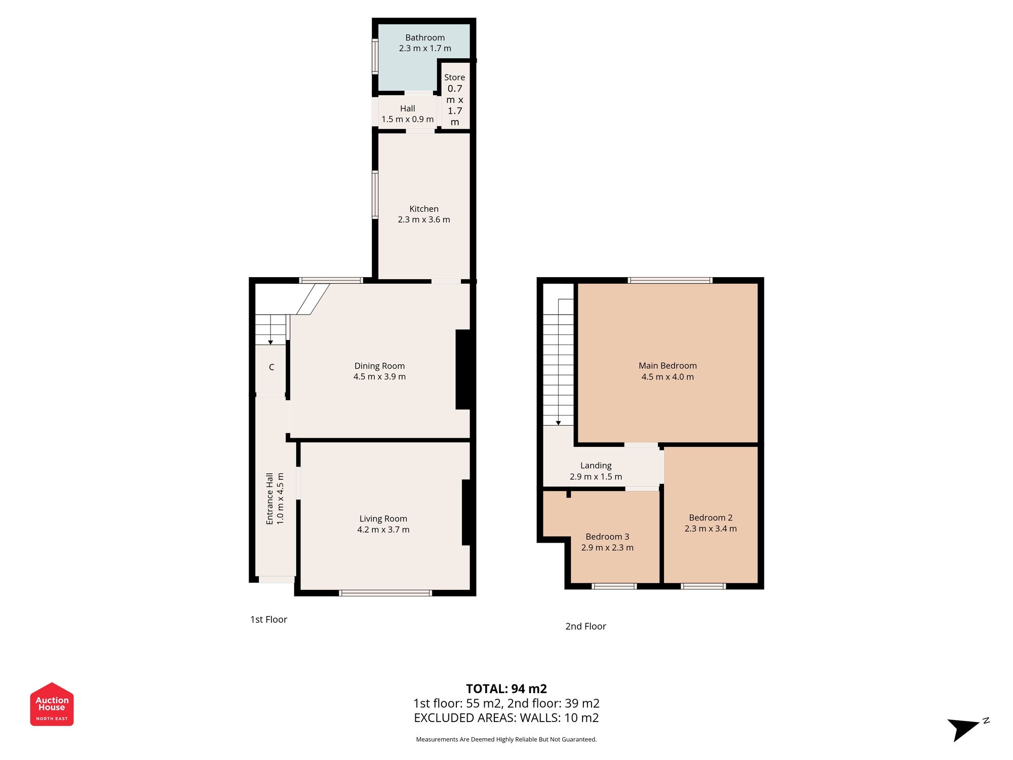 Floorplan of 3 bedroom Mid Terrace House for sale, Hawthorn Street, Sunderland, Tyne and Wear, SR4