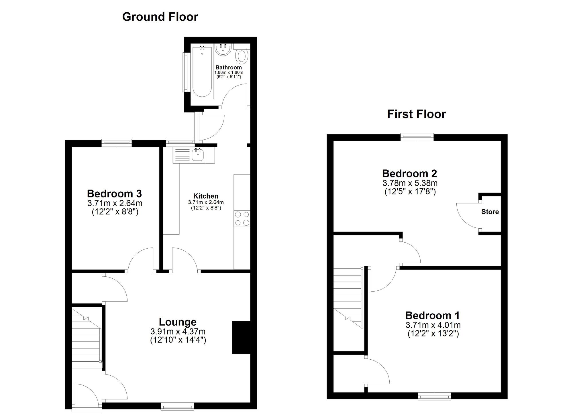 Floorplan of 3 bedroom Mid Terrace House for sale, Grange Street South, Sunderland, Tyne and Wear, SR2