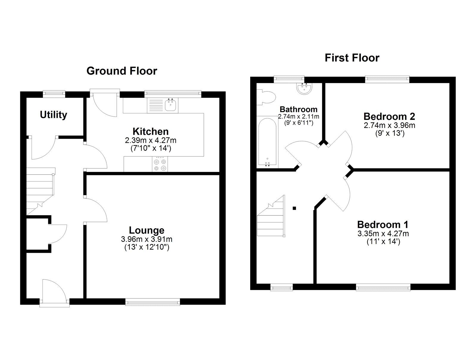 Floorplan of 2 bedroom Mid Terrace House for sale, Grindon Avenue, Sunderland, Tyne and Wear, SR4