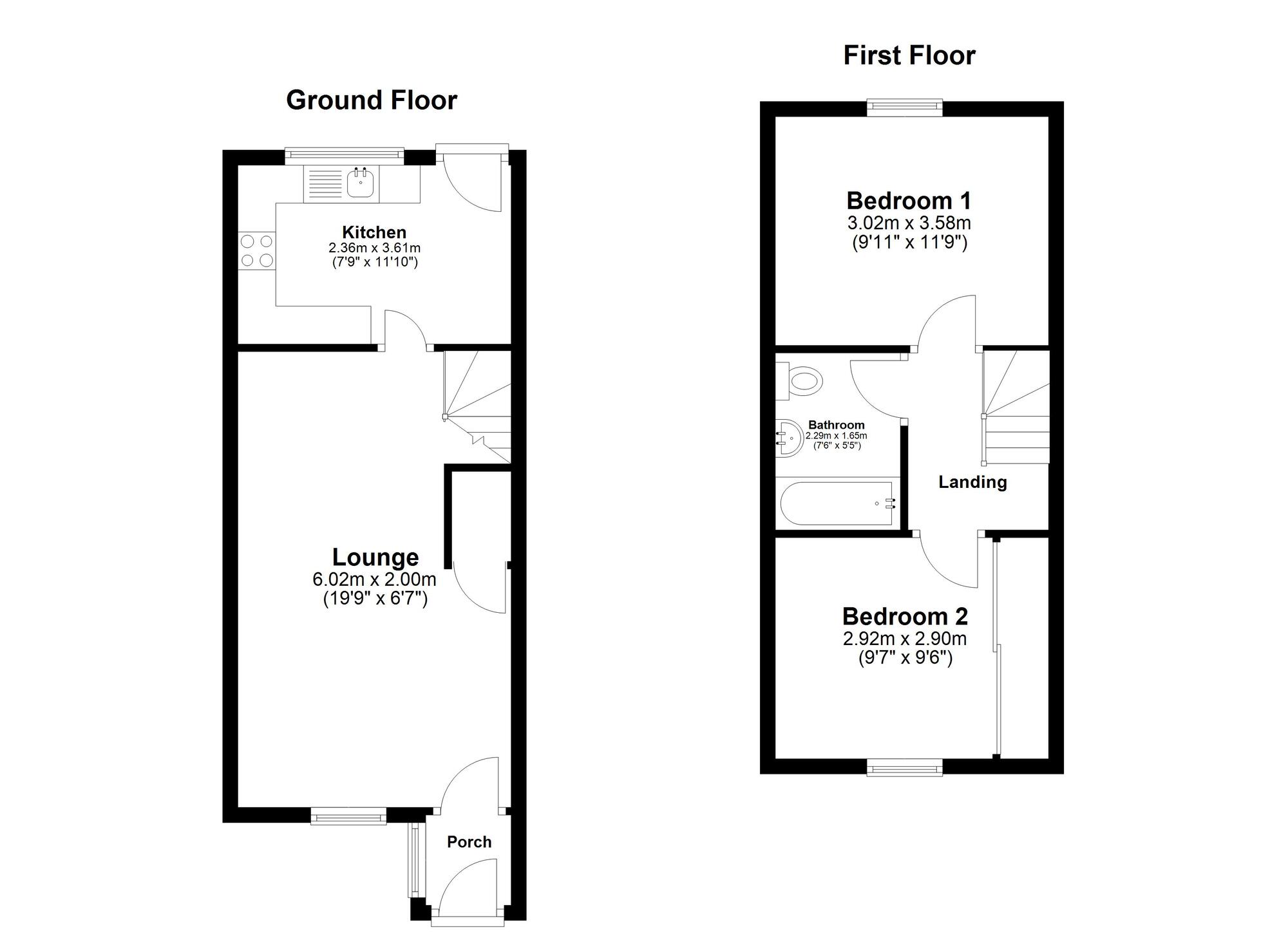 Floorplan of 2 bedroom End Terrace House for sale, Skipsea View, Sunderland, Tyne and Wear, SR2