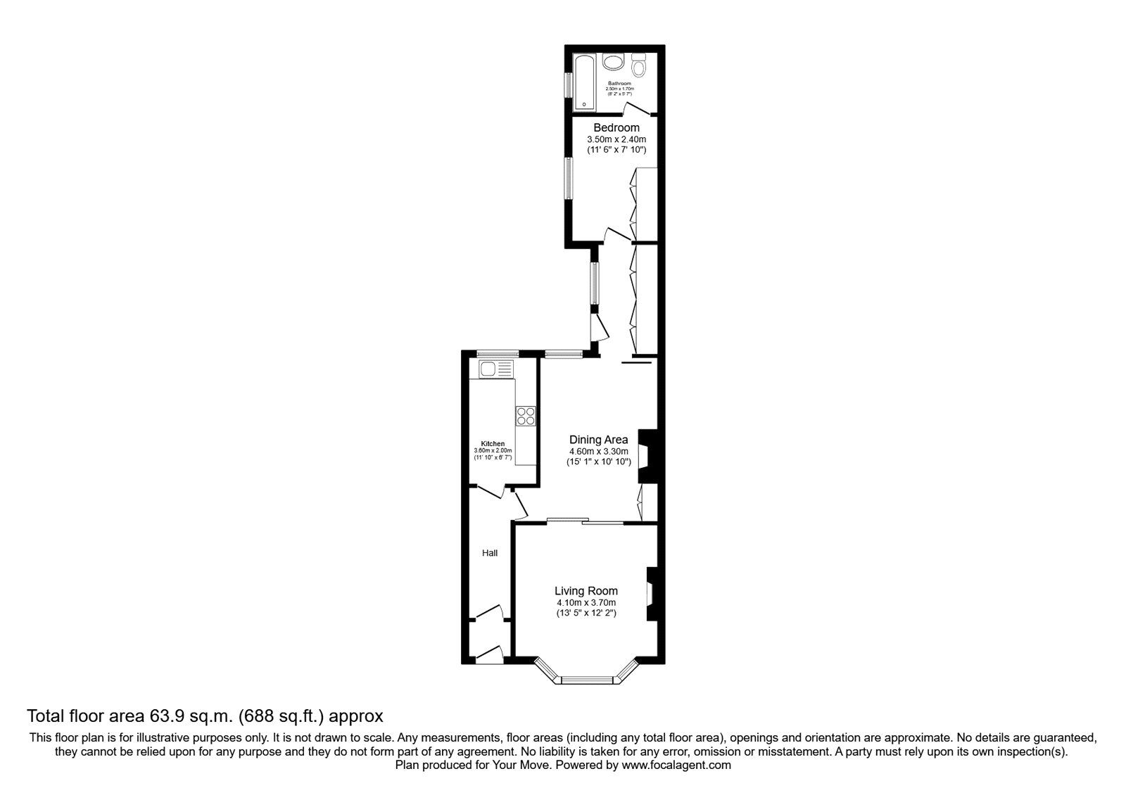 Floorplan of 2 bedroom Mid Terrace House for sale, Canon Cockin Street, Sunderland, Tyne and Wear, SR2