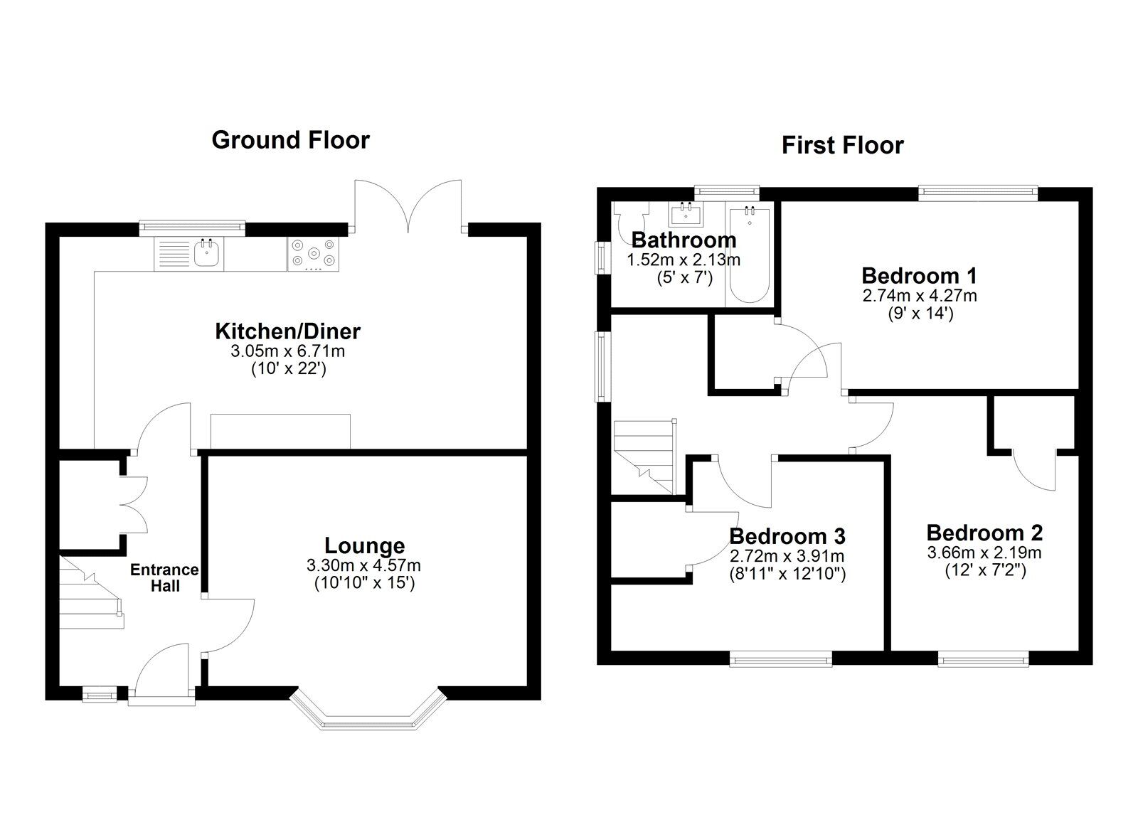 Floorplan of 3 bedroom Semi Detached House for sale, Peasemore Road, Sunderland, Tyne and Wear, SR4
