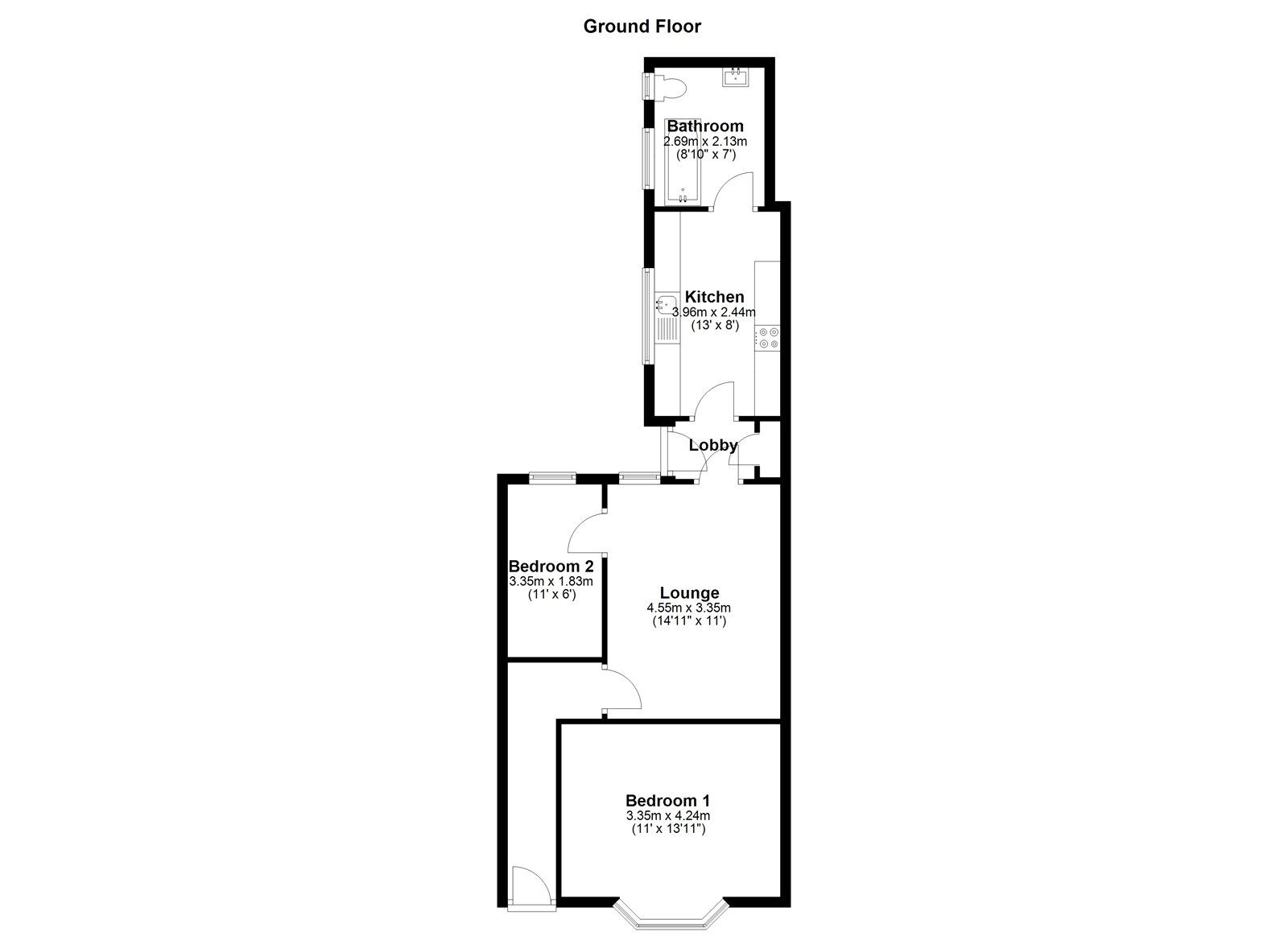 Floorplan of 2 bedroom Mid Terrace House for sale, Regent Terrace, Sunderland, Tyne and Wear, SR2