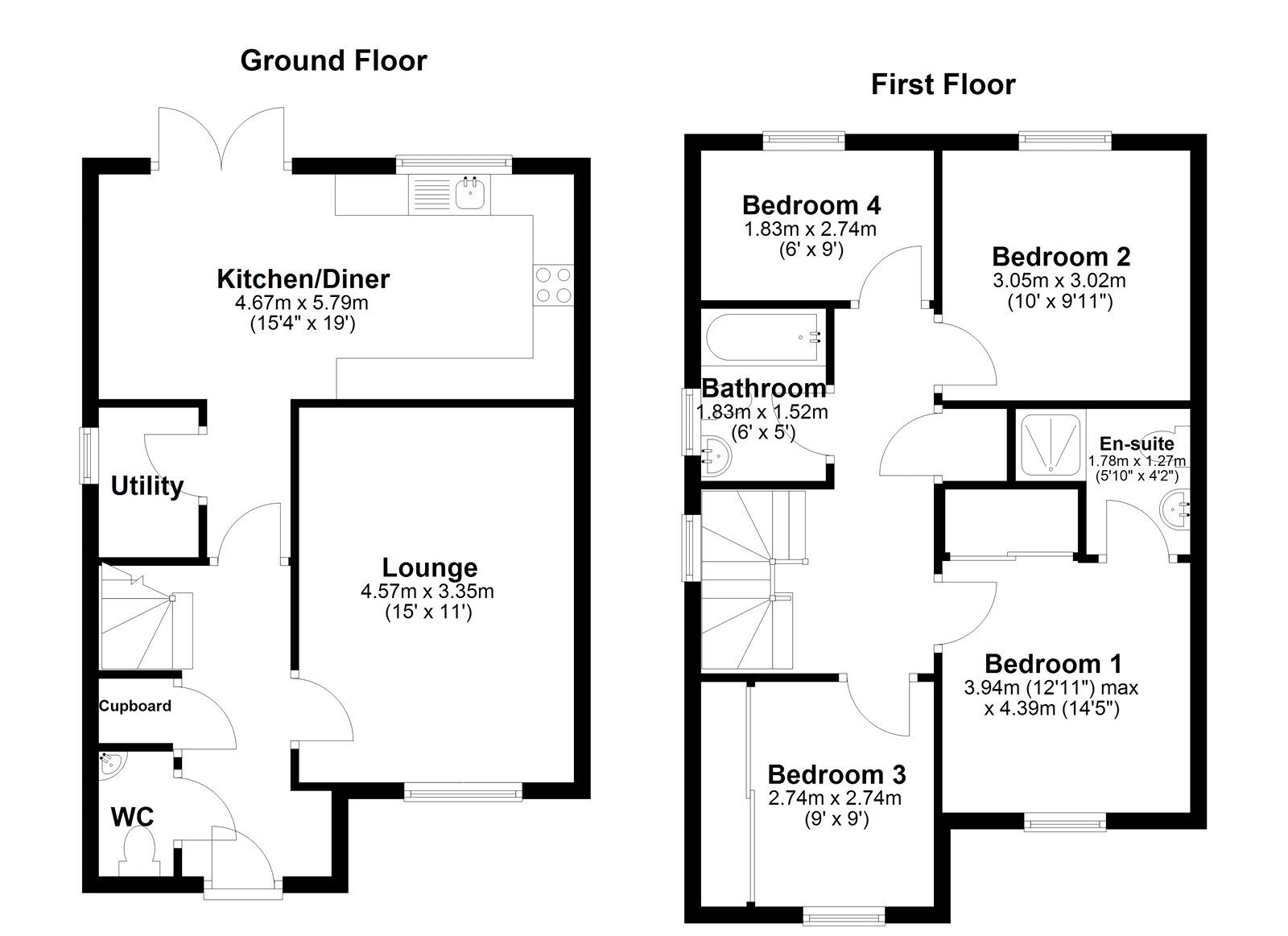 Floorplan of 4 bedroom Detached House for sale, Greenstem Way, Ryhope, Tyne and Wear, SR2