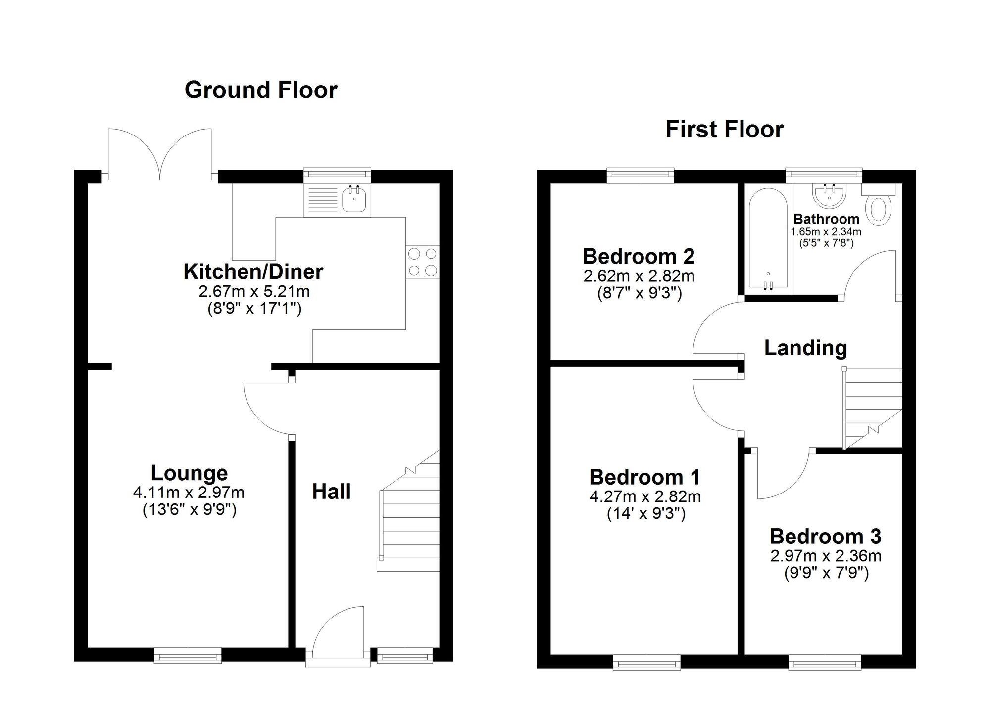 Floorplan of 3 bedroom End Terrace House for sale, Gilbert Road, Sunderland, Tyne and Wear, SR4