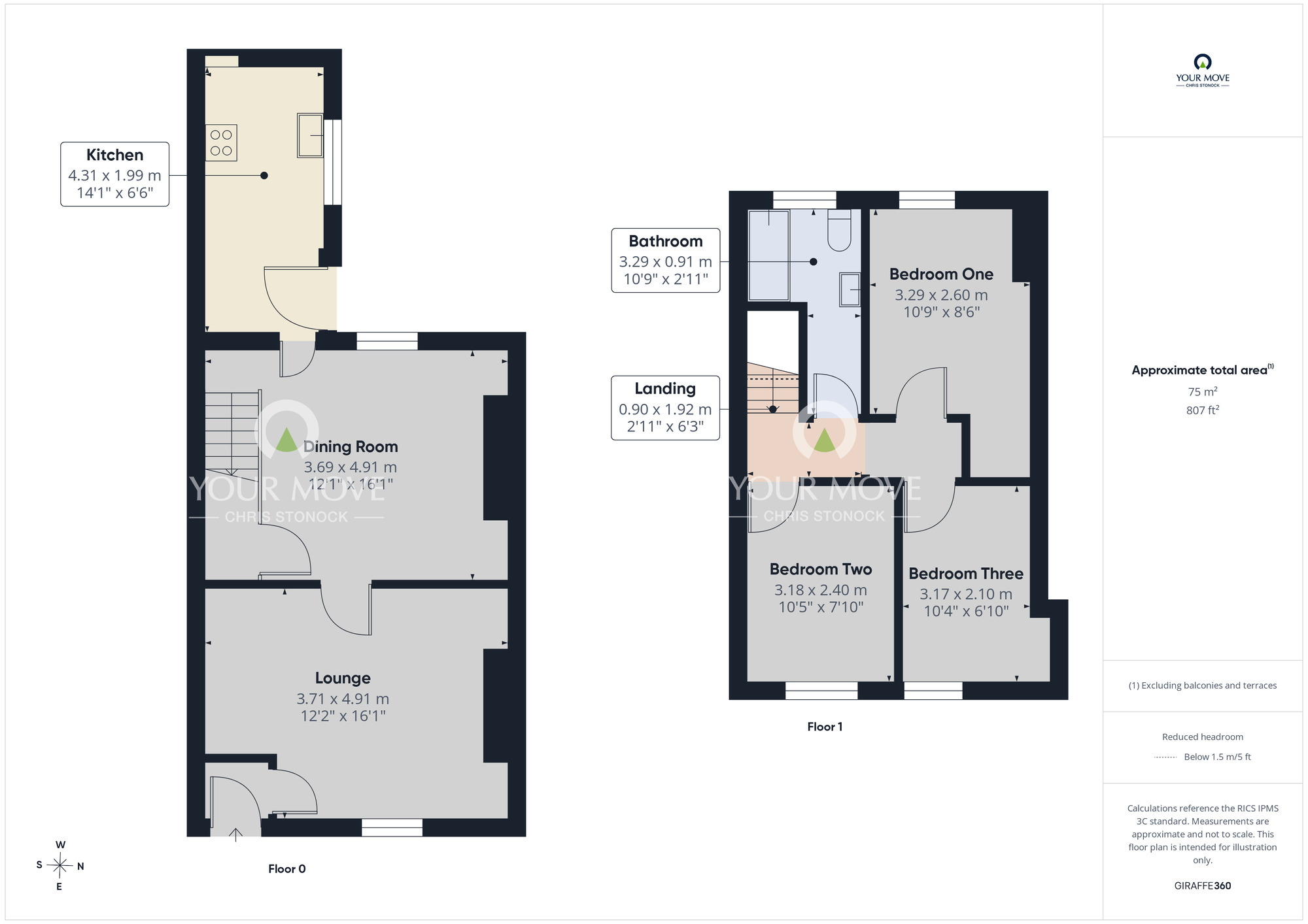 Floorplan of 3 bedroom Mid Terrace House to rent, East View, Castletown, Tyne and Wear, SR5