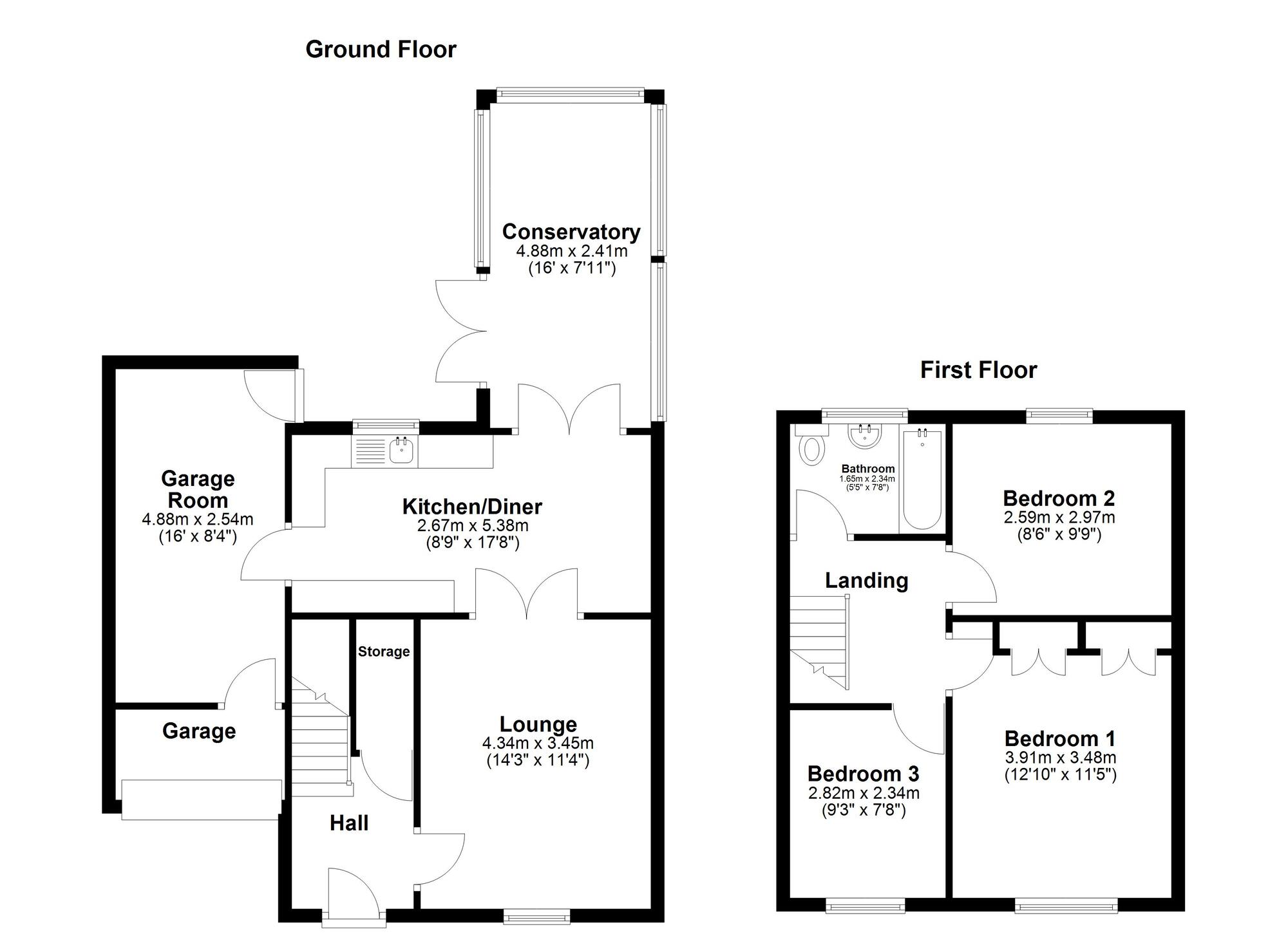 Floorplan of 3 bedroom Semi Detached House for sale, Drybeck Square, Sunderland, Tyne and Wear, SR3