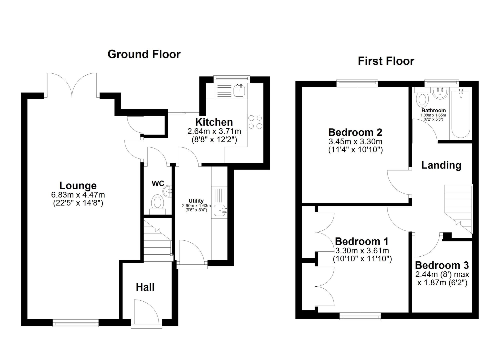 Floorplan of 3 bedroom Semi Detached House for sale, Rutland Avenue, Sunderland, Tyne and Wear, SR3