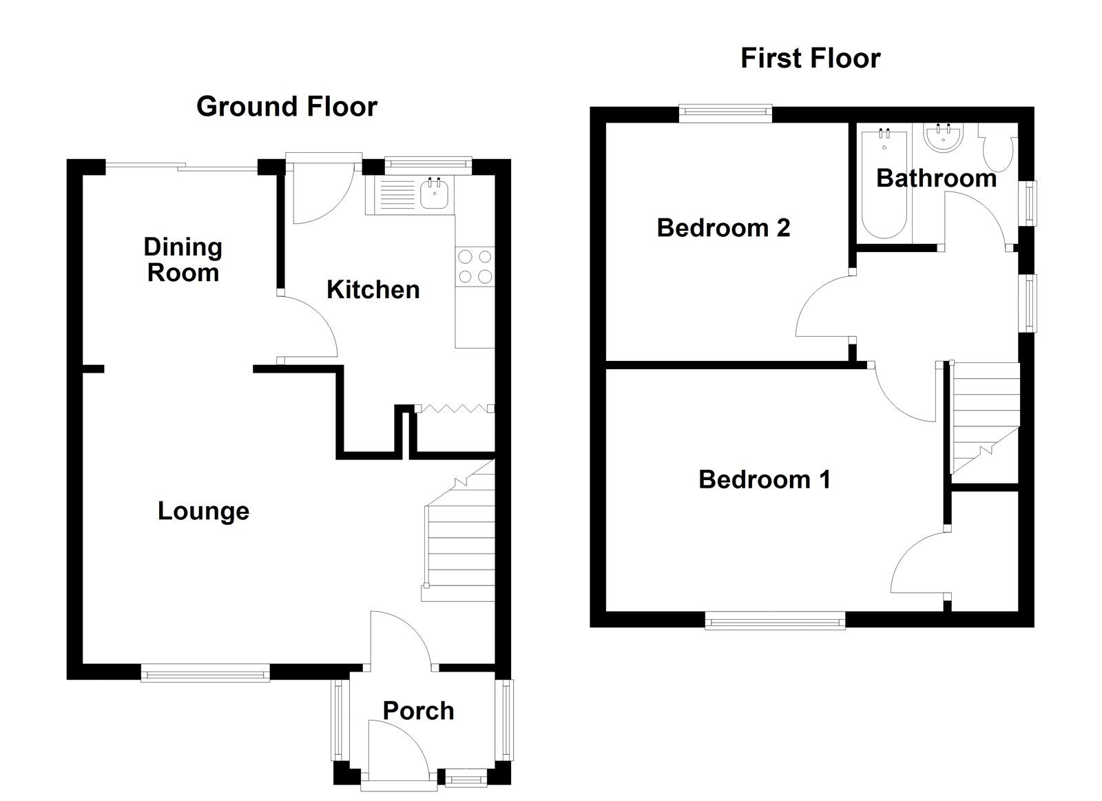 Floorplan of 2 bedroom Semi Detached House for sale, Ravenna Road, Sunderland, Tyne and Wear, SR5