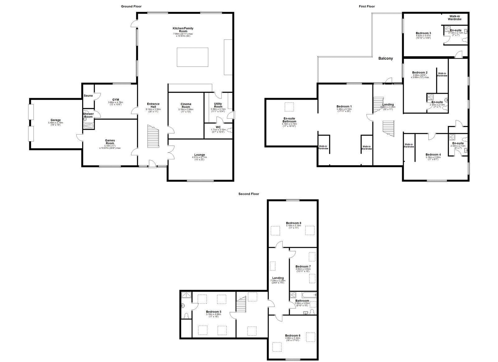 Floorplan of 8 bedroom Detached House to rent, Belford Close, Sunderland, Tyne and Wear, SR2