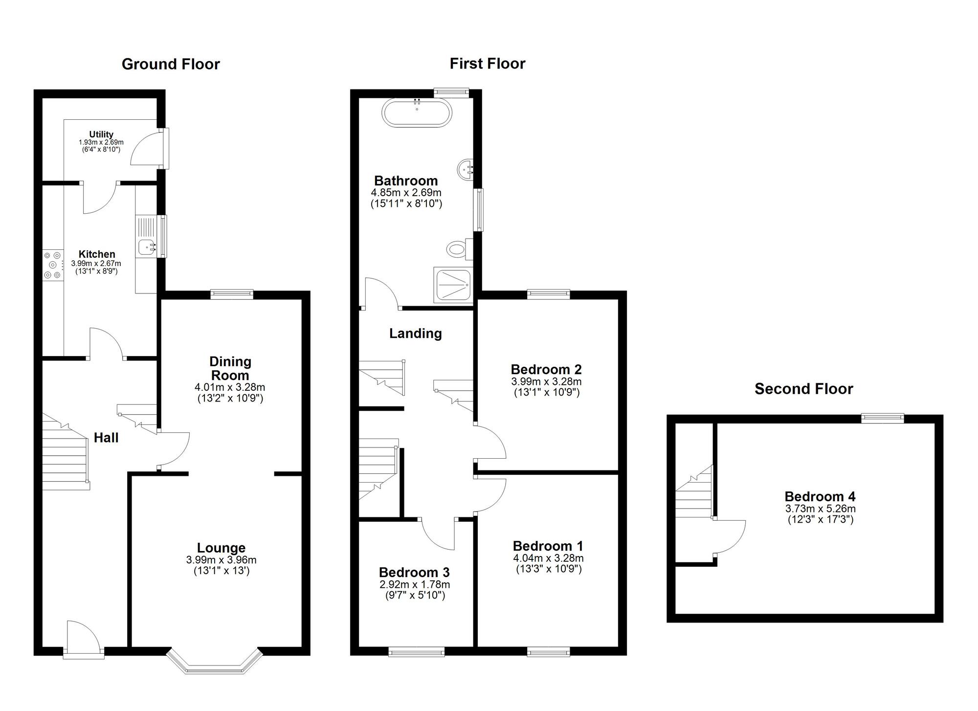Floorplan of 4 bedroom Mid Terrace House for sale, Percy Terrace, Sunderland, Tyne and Wear, SR2