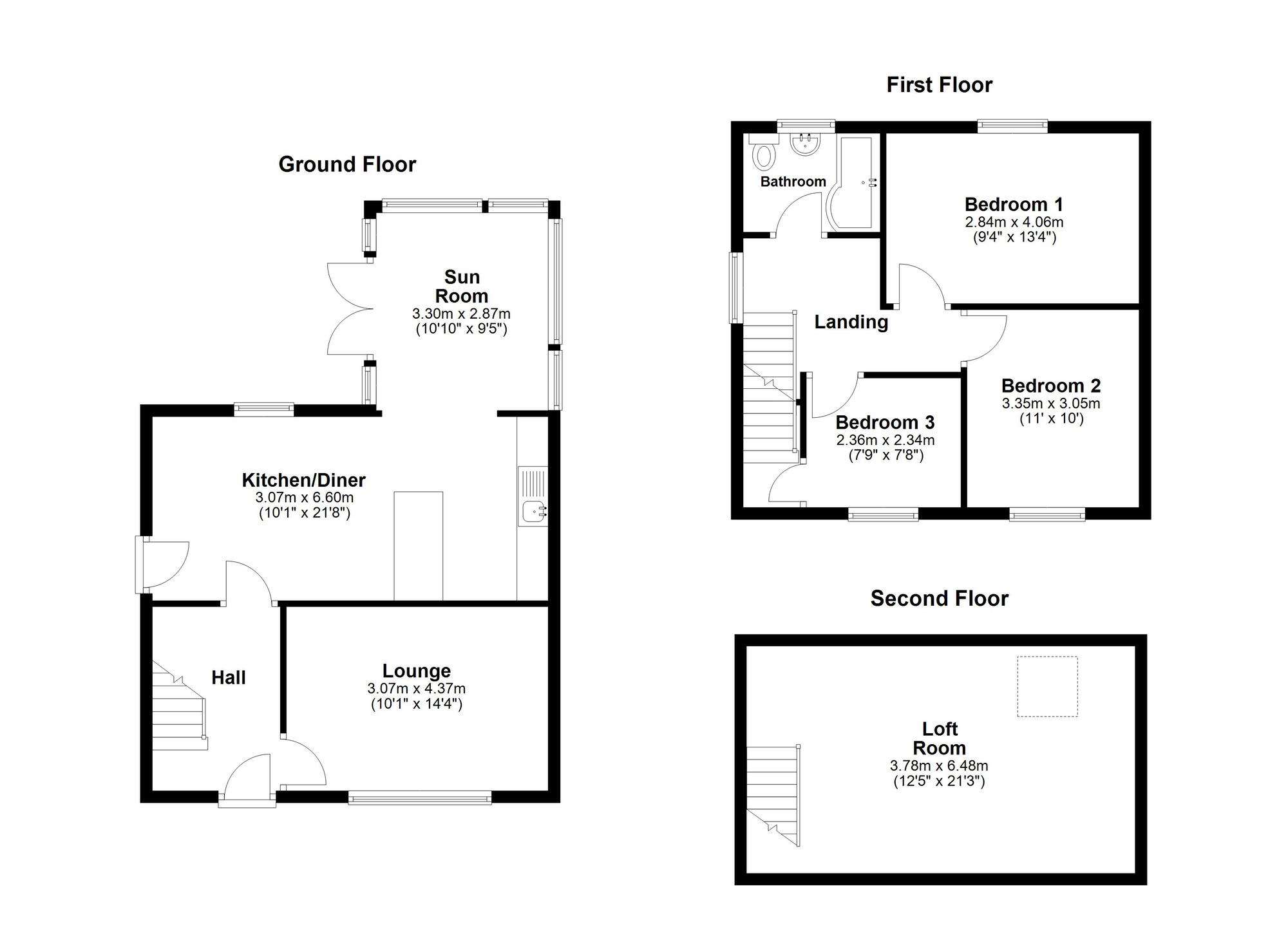 Floorplan of 3 bedroom Semi Detached House for sale, Somerset Road, Sunderland, Tyne and Wear, SR3