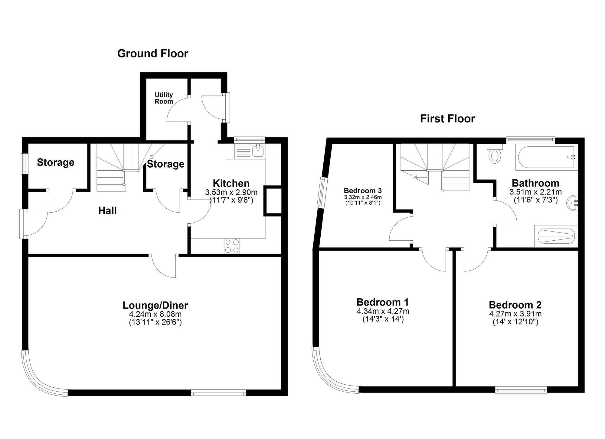 Floorplan of 3 bedroom Semi Detached House for sale, Thornholme Road, Sunderland, Tyne and Wear, SR2