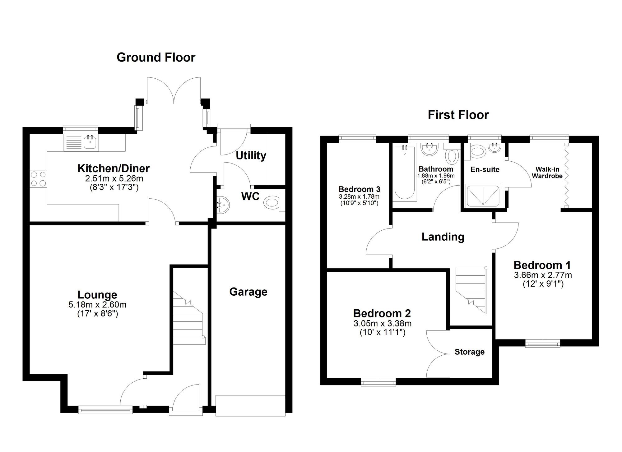 Floorplan of 3 bedroom Detached House for sale, Merton Close, Ryhope, Tyne and Wear, SR2
