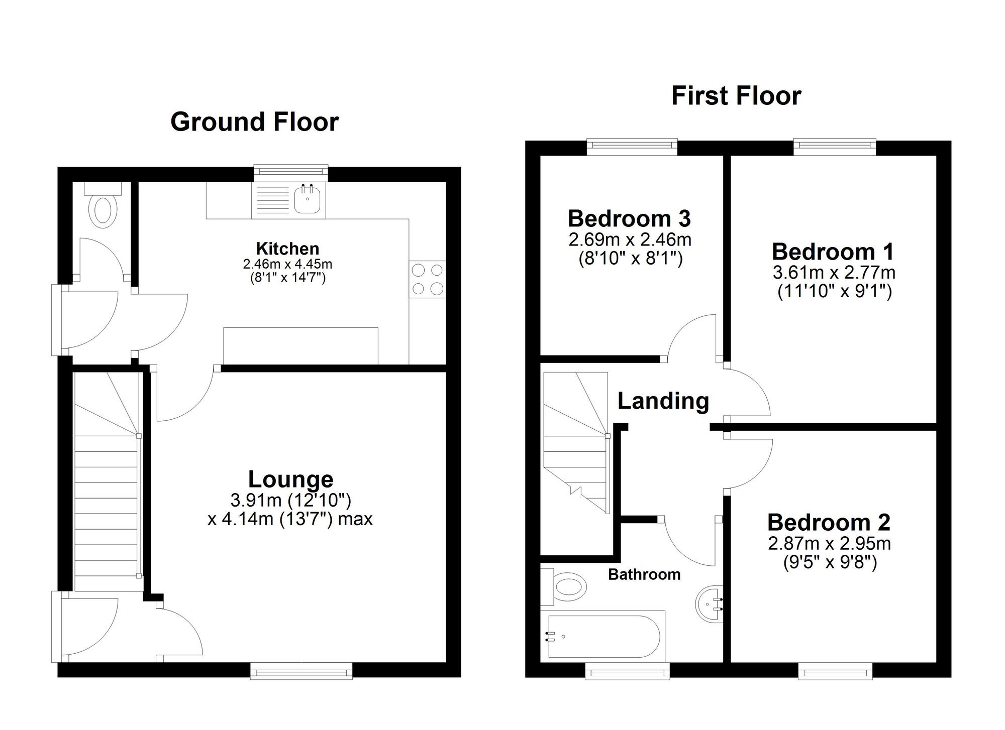 Floorplan of 3 bedroom Semi Detached House for sale, Shinwell Terrace, Murton, Durham, SR7
