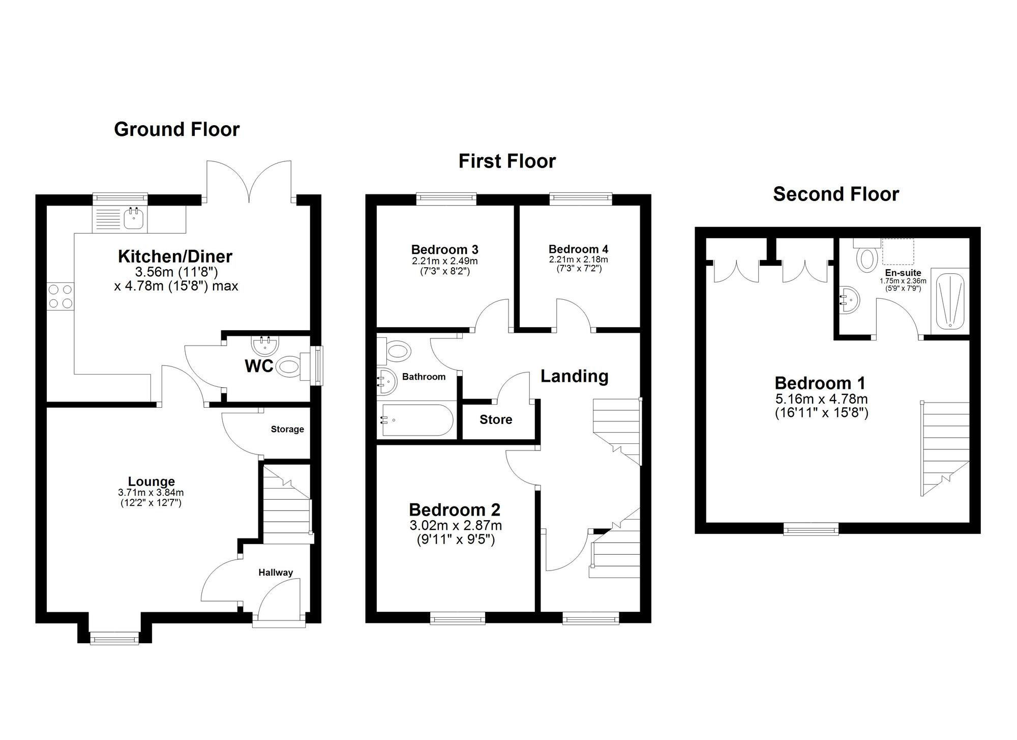 Floorplan of 4 bedroom Semi Detached House for sale, Buckthorn Gardens, Sunderland, Tyne and Wear, SR3