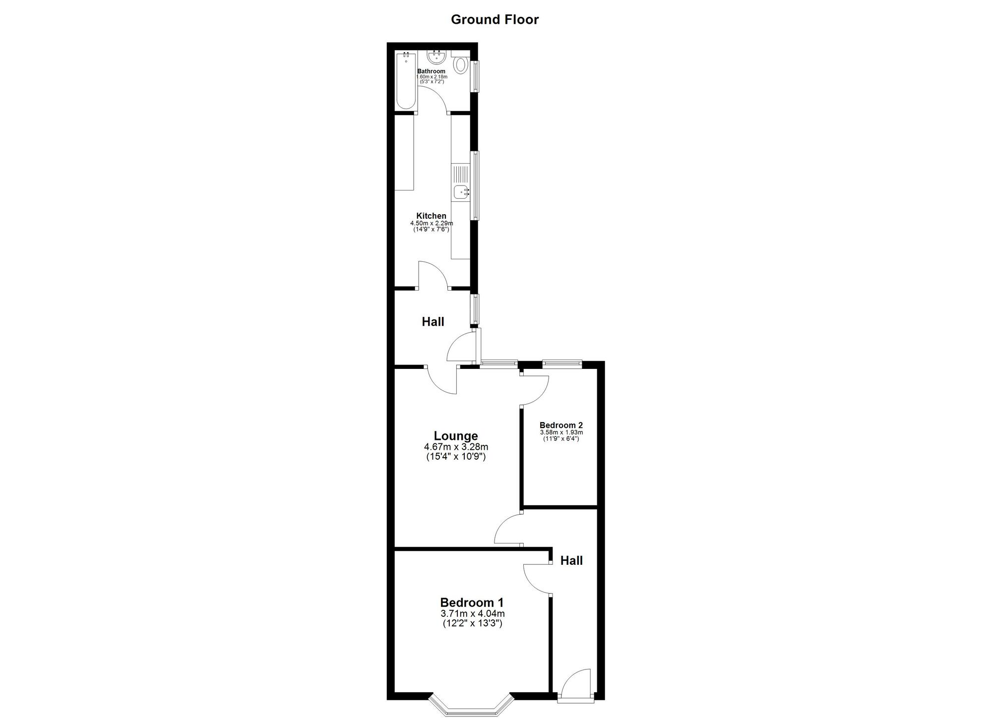 Floorplan of 2 bedroom Mid Terrace House for sale, Canon Cockin Street, Sunderland, Tyne and Wear, SR2