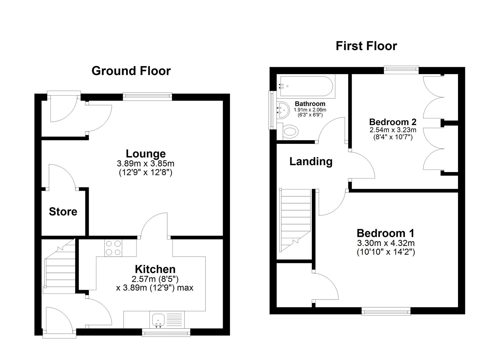 Floorplan of 2 bedroom Semi Detached House for sale, West Moor Road, Sunderland, Tyne and Wear, SR4