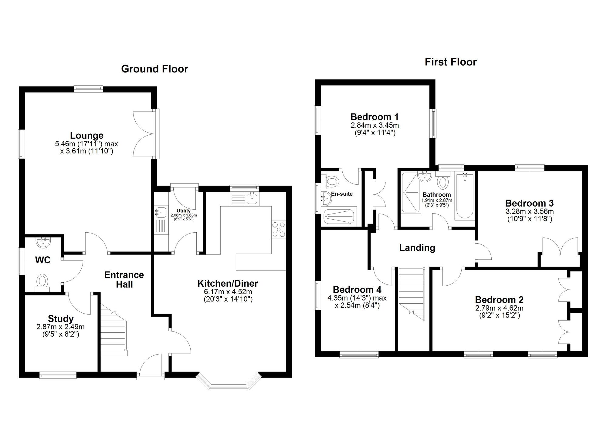Floorplan of 4 bedroom Detached House for sale, Cherry Brooks Way, Ryhope, Tyne and Wear, SR2