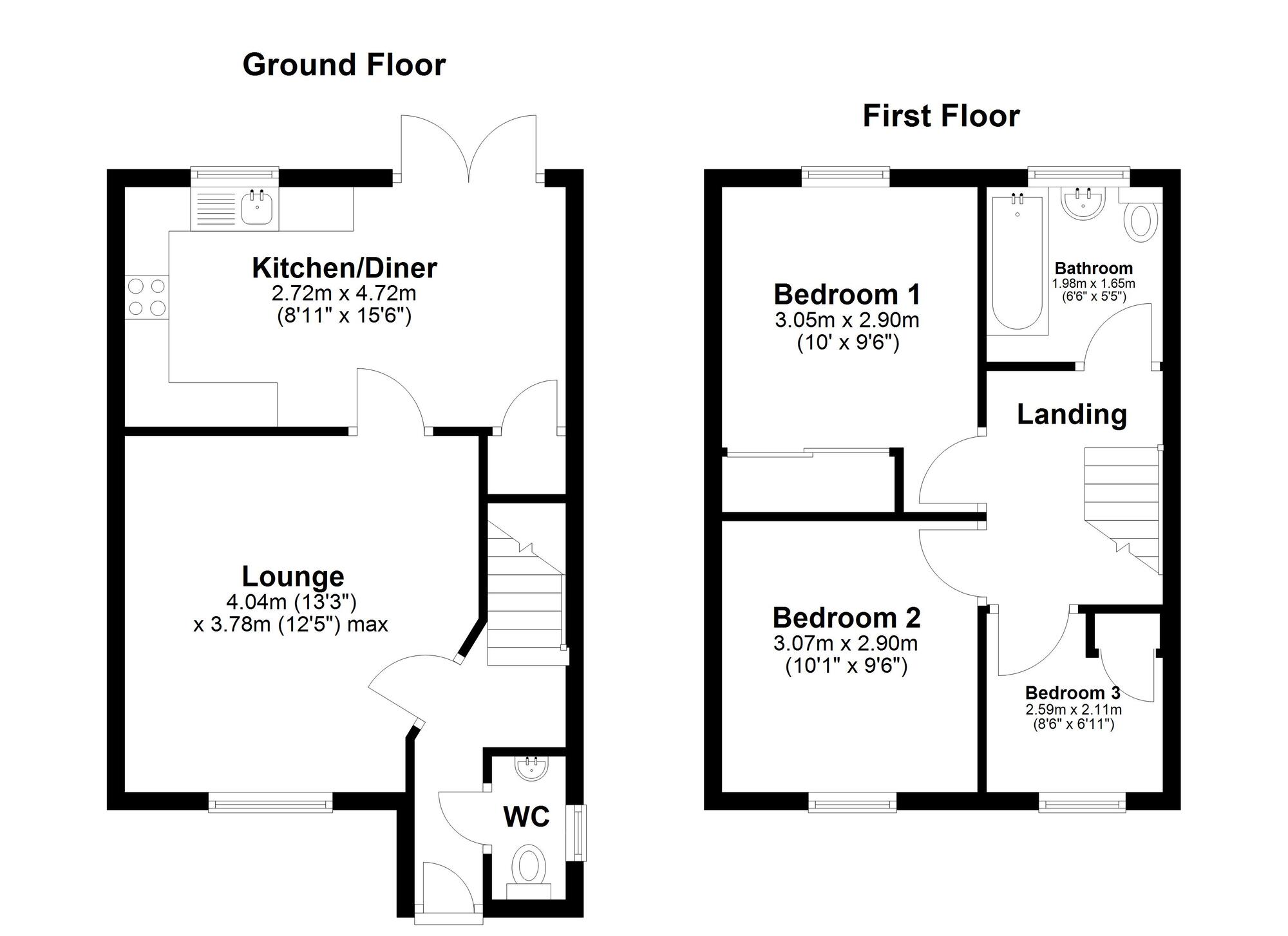 Floorplan of 3 bedroom Semi Detached House for sale, Wearhead Drive, Sunderland, Tyne and Wear, SR4