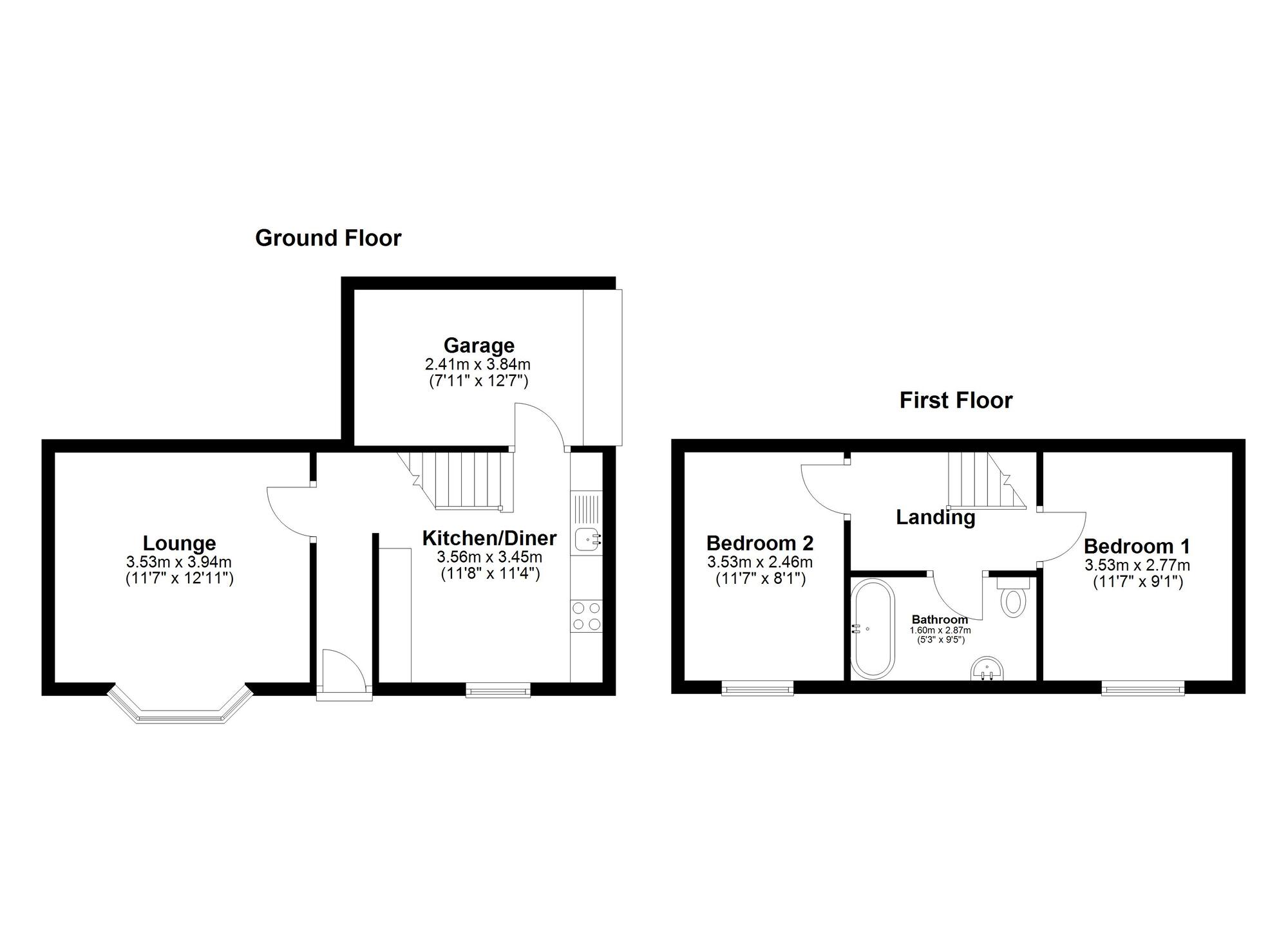 Floorplan of 2 bedroom End Terrace House for sale, South Woodbine Street, South Shields, Tyne and Wear, NE33