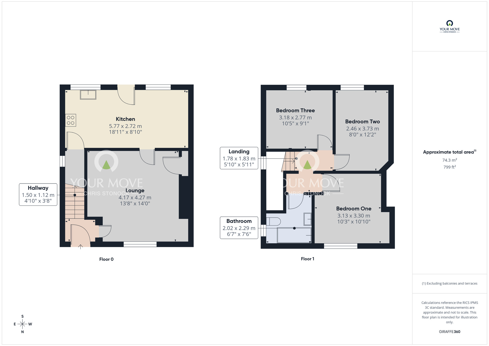 Floorplan of 3 bedroom Semi Detached House to rent, Felstead Crescent, Sunderland, Tyne and Wear, SR4