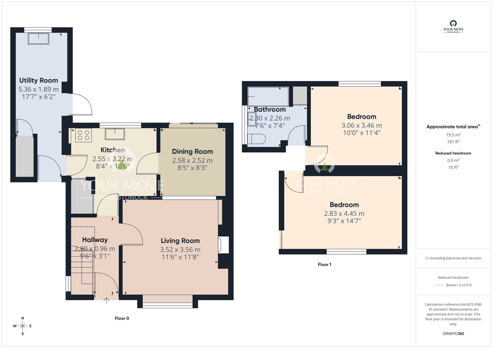 Floorplan of 2 bedroom Semi Detached House for sale, Molesdon Close, North Shields, Tyne and Wear, NE30