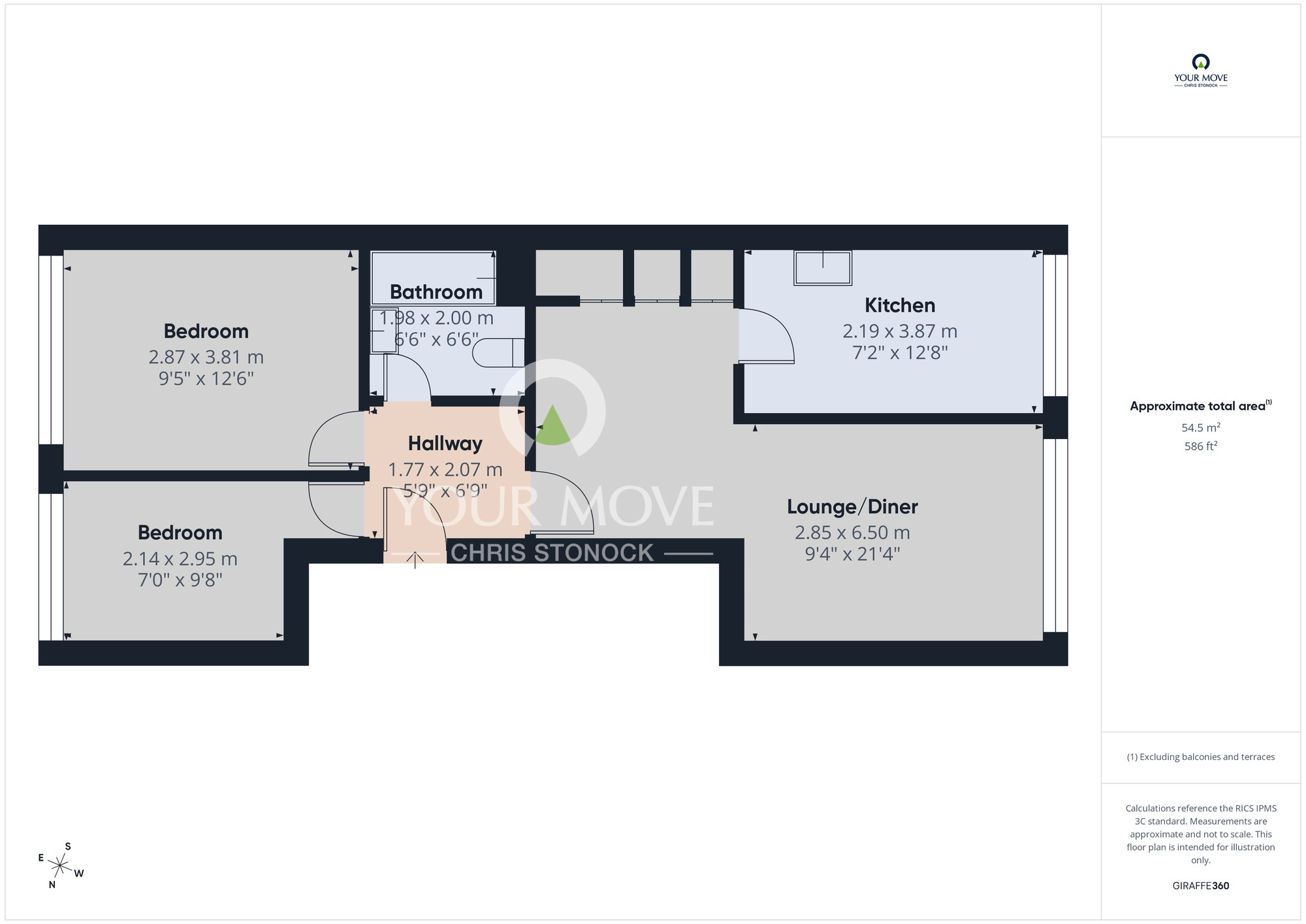 Floorplan of 2 bedroom Flat for sale, Arklcrag Crag, Albany, Washington, NE37