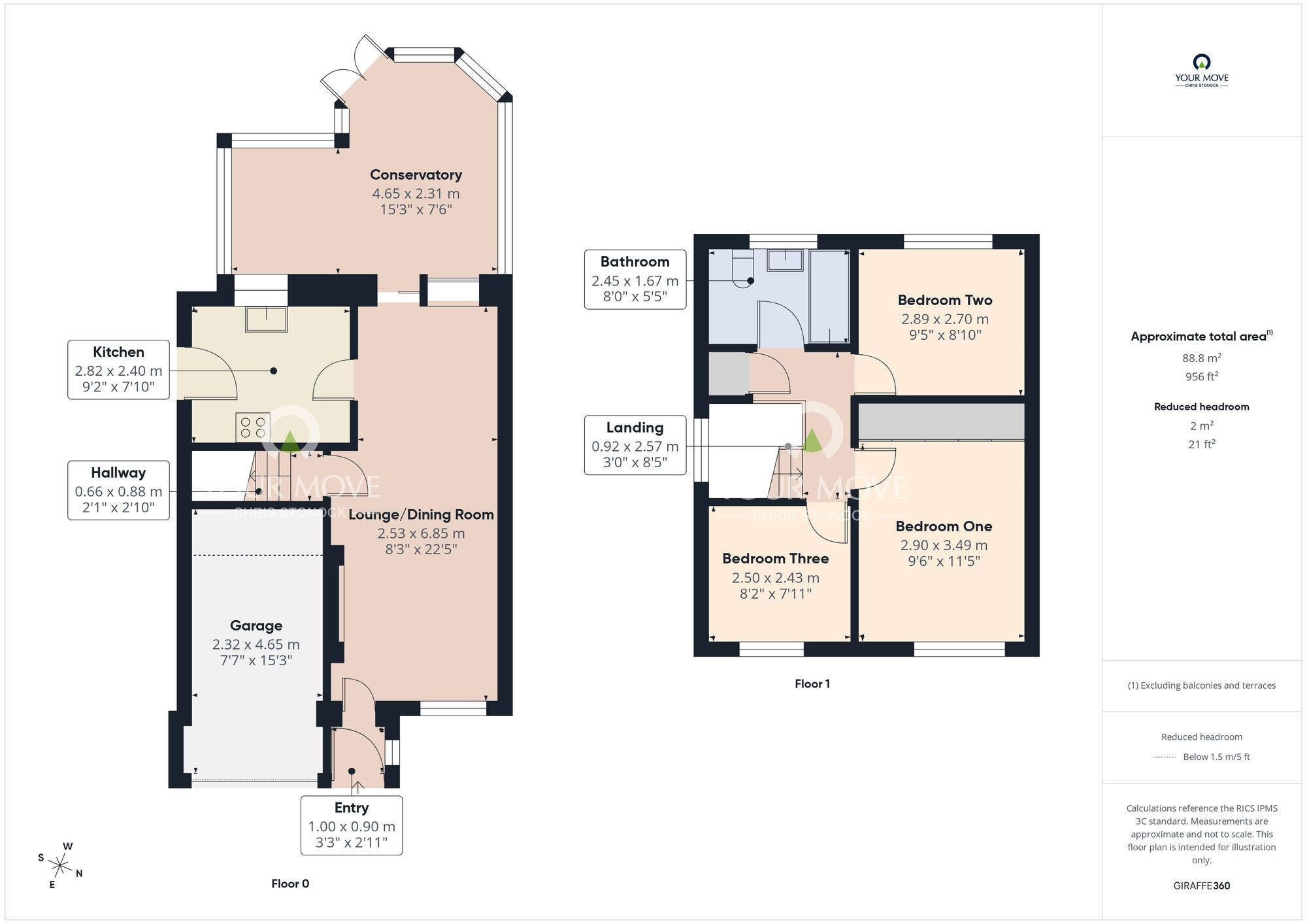 Floorplan of 3 bedroom Detached House for sale, Sullivan Walk, Hebburn, Tyne and Wear, NE31