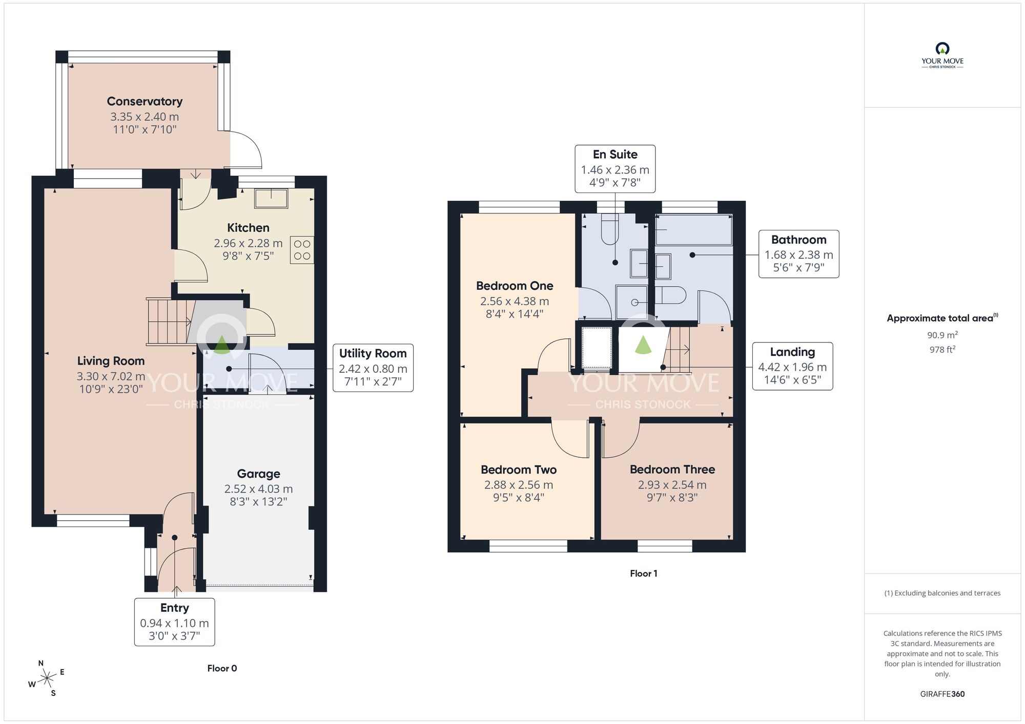 Floorplan of 3 bedroom Semi Detached House for sale, Mitchell Close, Peterlee, Durham, SR8