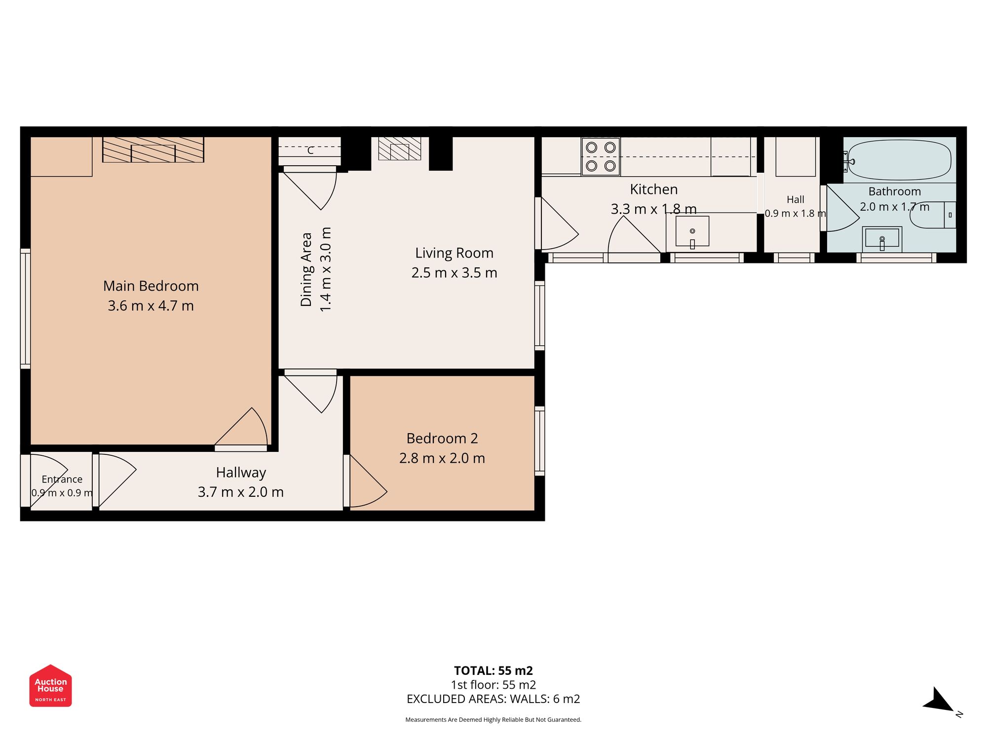Floorplan of 2 bedroom Mid Terrace House for sale, Villette Path, Sunderland, Tyne and Wear, SR2