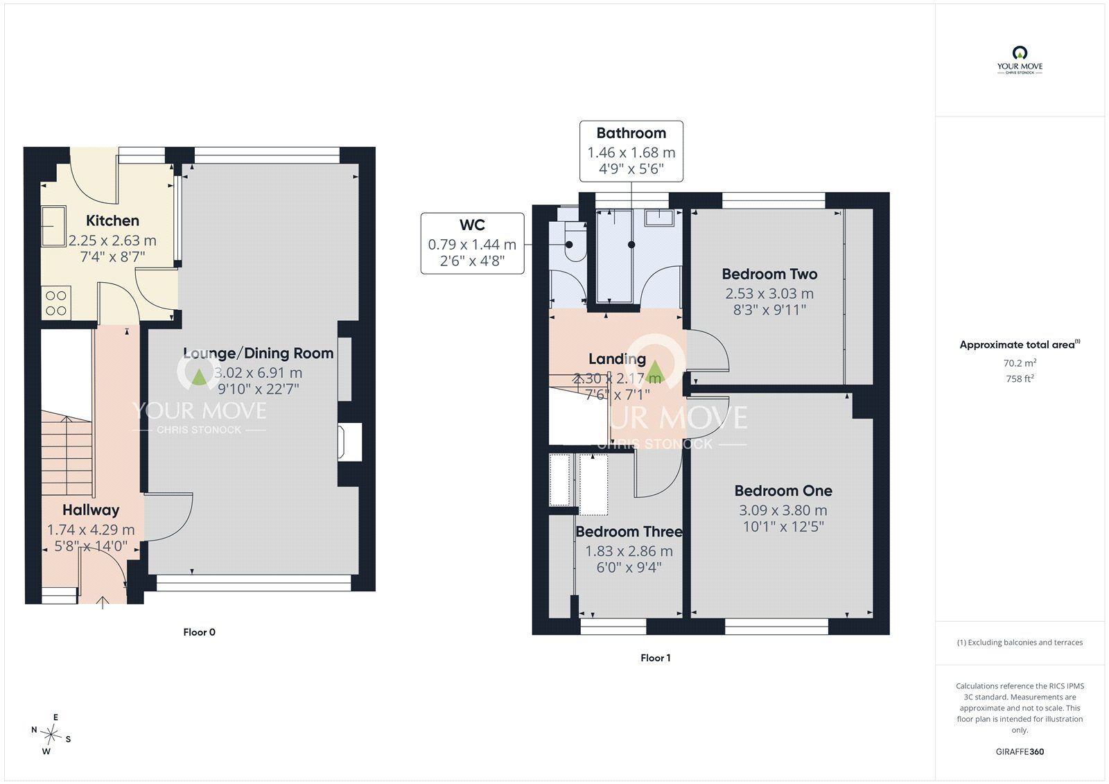 Floorplan of 3 bedroom Semi Detached House for sale, Kemble Square, Sunderland, Tyne and Wear, SR5