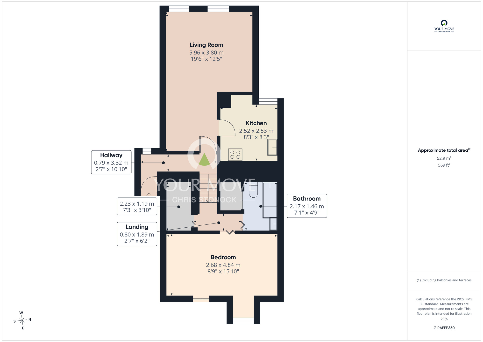 Floorplan of 1 bedroom Flat to rent, Brookside Terrace, Sunderland, Tyne and Wear, SR2