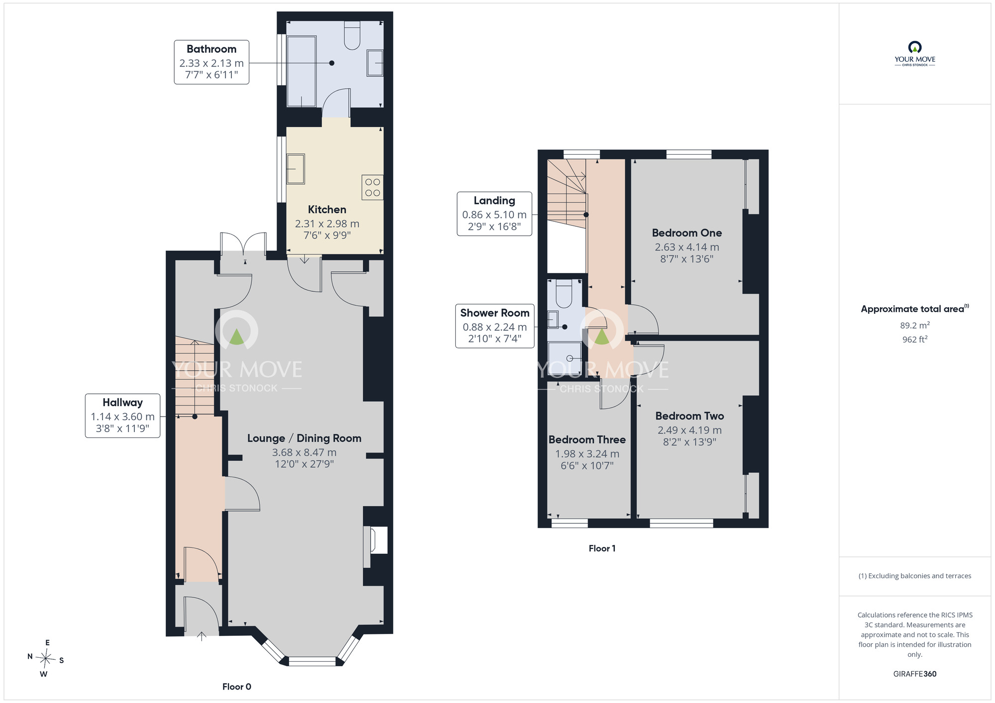 Floorplan of 3 bedroom Mid Terrace House to rent, Coley Terrace, Sunderland, Tyne and Wear, SR6
