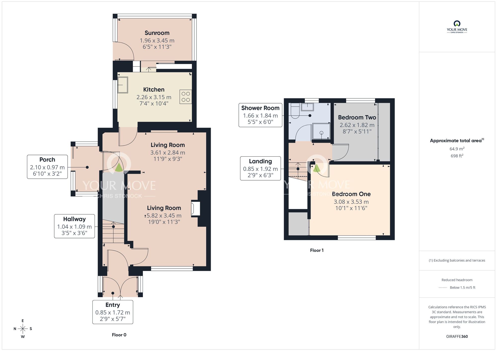 Floorplan of 2 bedroom End Terrace House for sale, Chiswick Square, Sunderland, Tyne and Wear, SR5