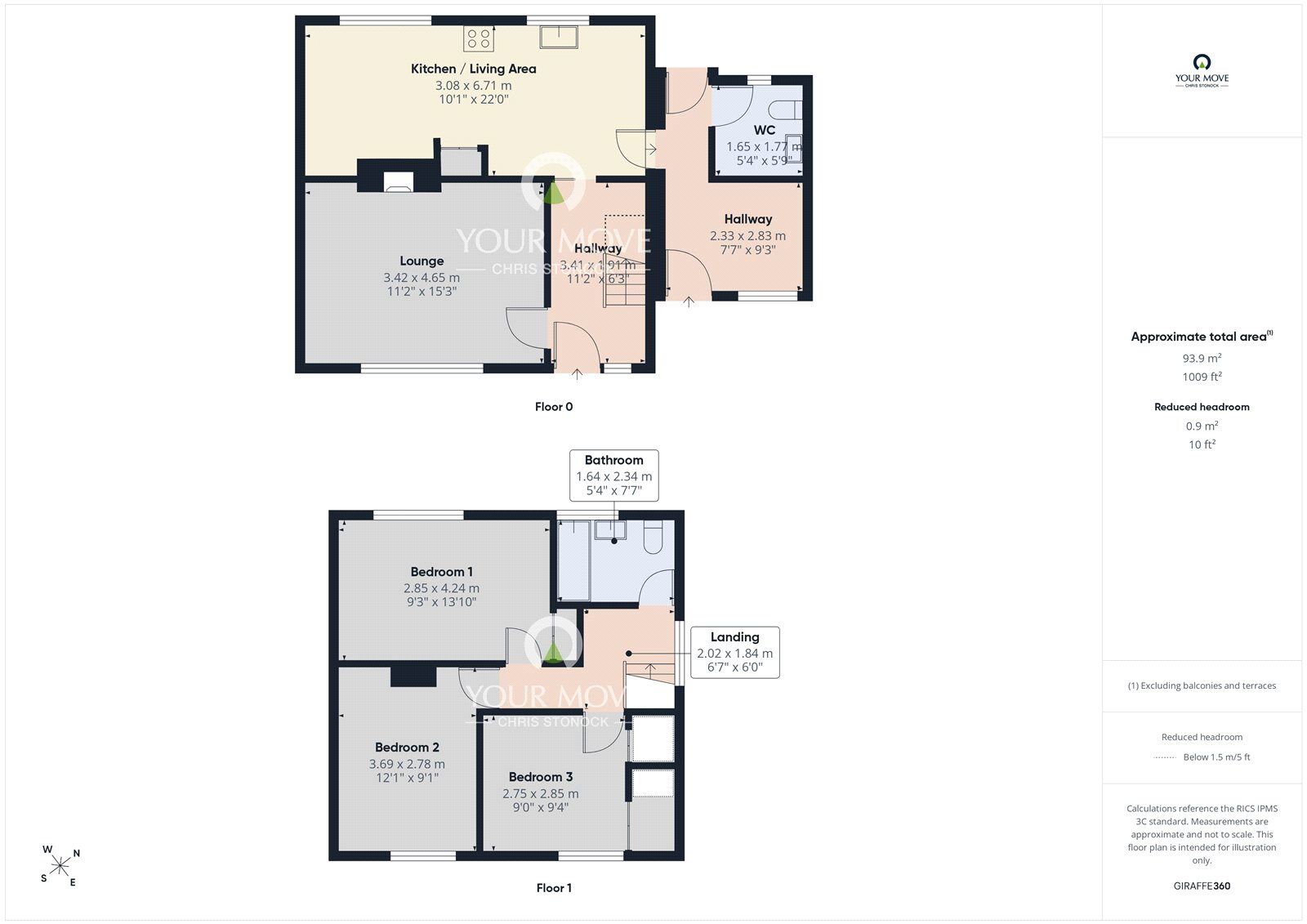 Floorplan of 3 bedroom Semi Detached House for sale, Teddington Road, Sunderland, Tyne and Wear, SR3