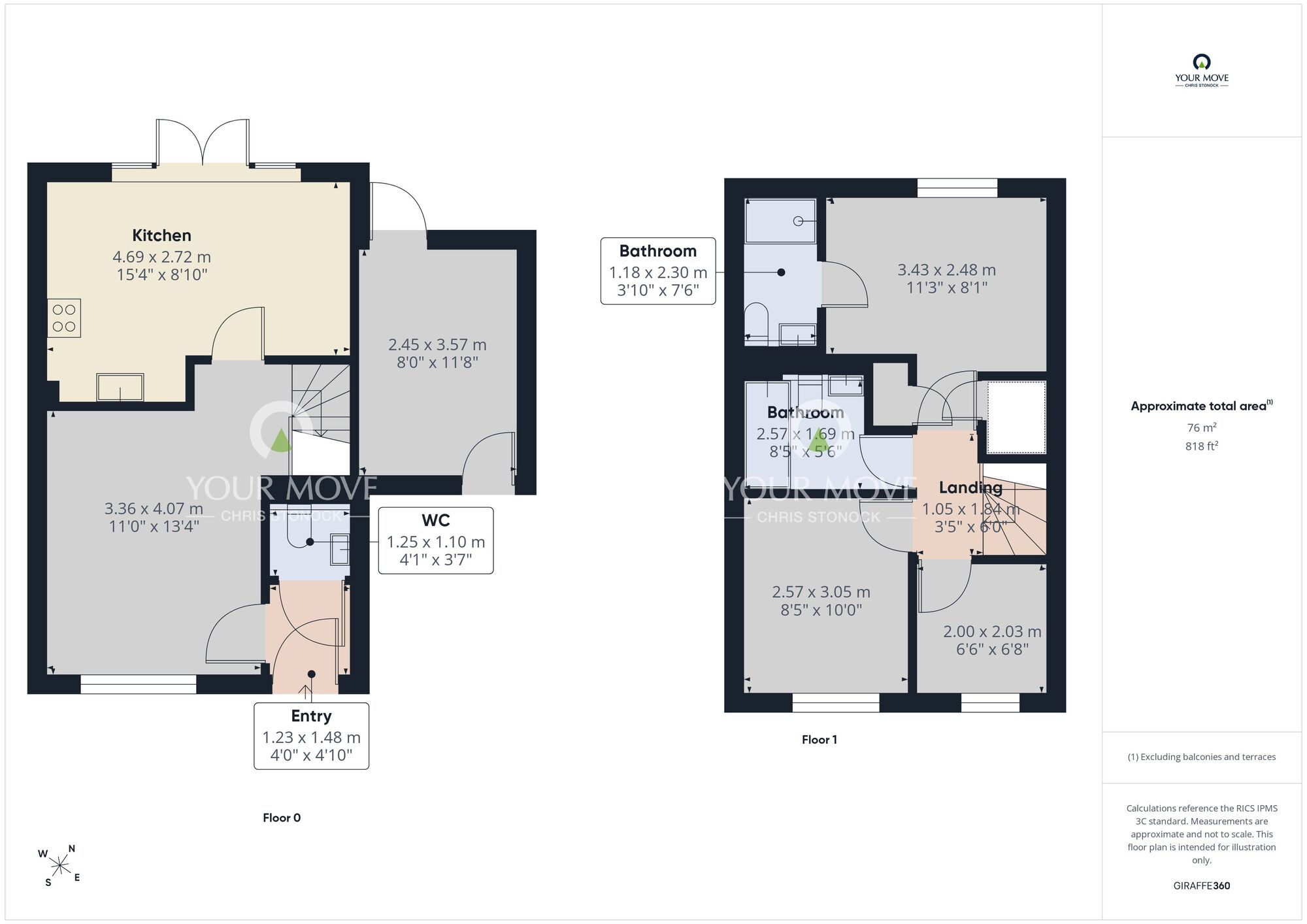 Floorplan of 3 bedroom Semi Detached House for sale, Hastings Drive, Shiremoor, Tyne and Wear, NE27