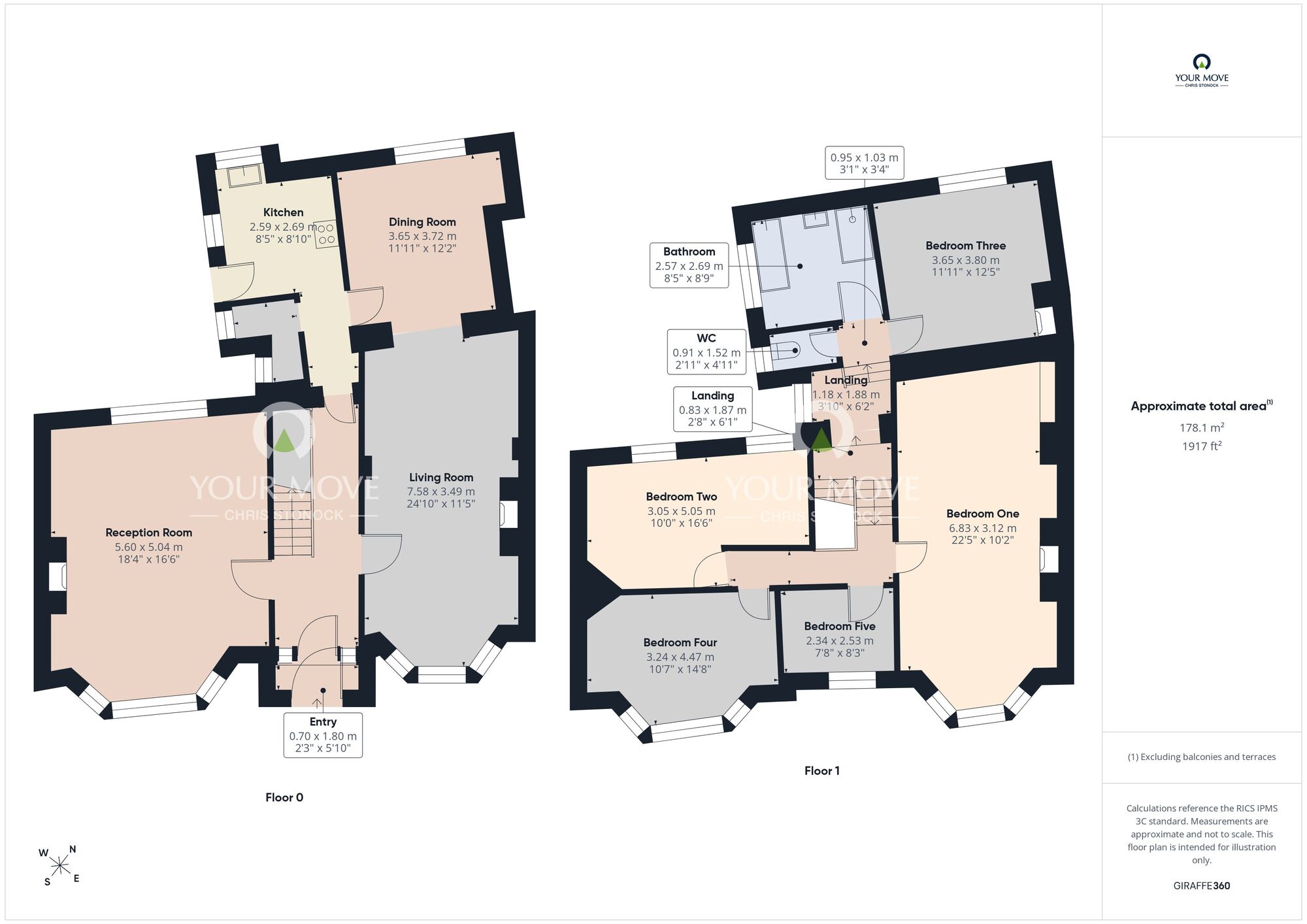 Floorplan of 5 bedroom Mid Terrace House for sale, Grey Terrace, Sunderland, Tyne and Wear, SR2