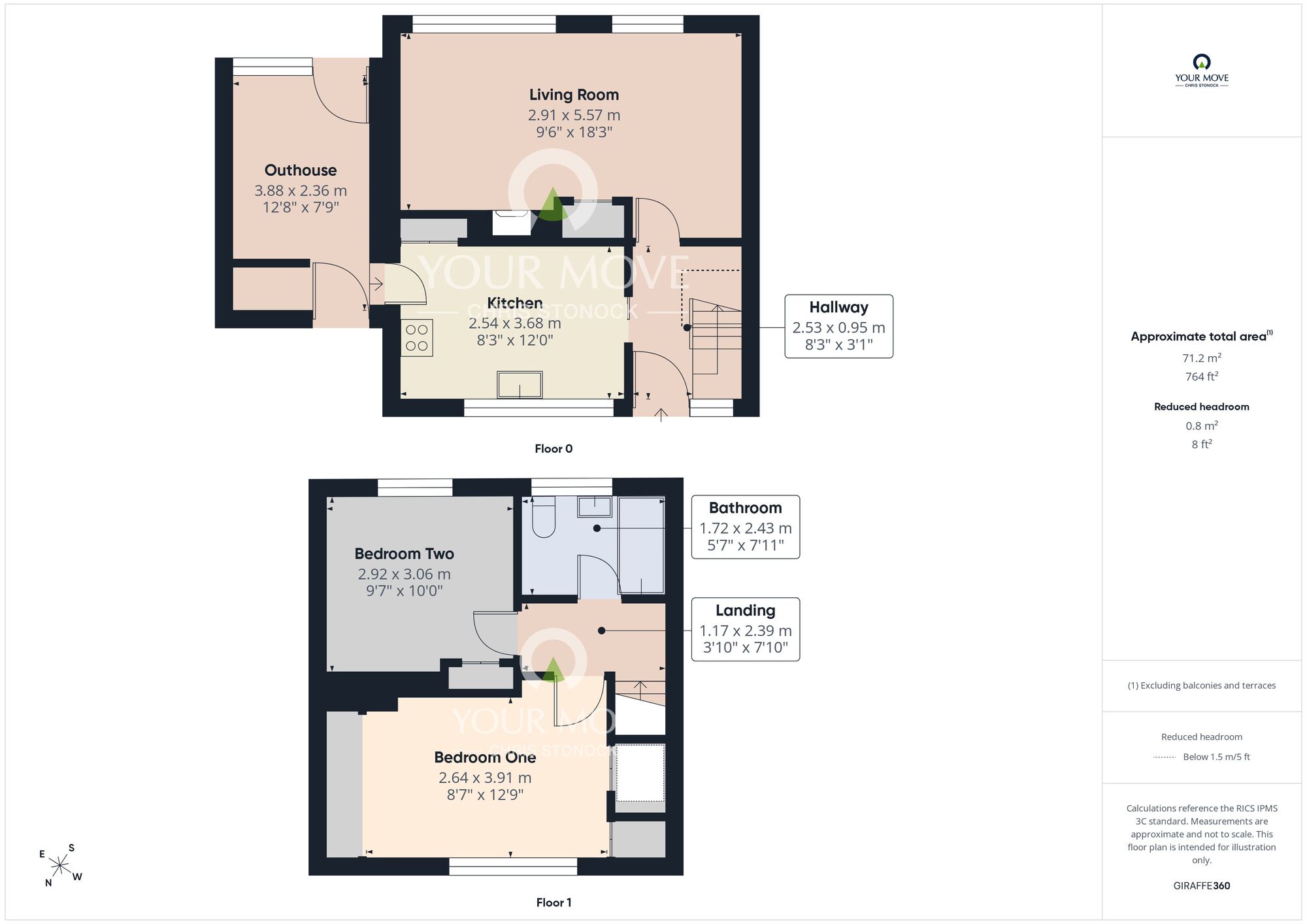 Floorplan of 2 bedroom Semi Detached House for sale, Sunningdale Road, Sunderland, Tyne and Wear, SR3