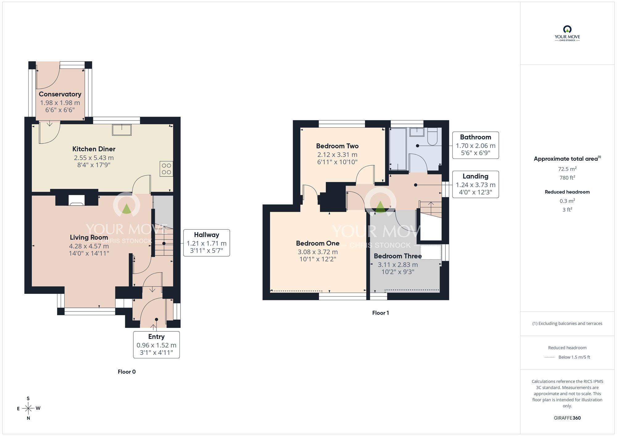 Floorplan of 3 bedroom End Terrace House for sale, Washington Road, Sunderland, Tyne and Wear, SR5