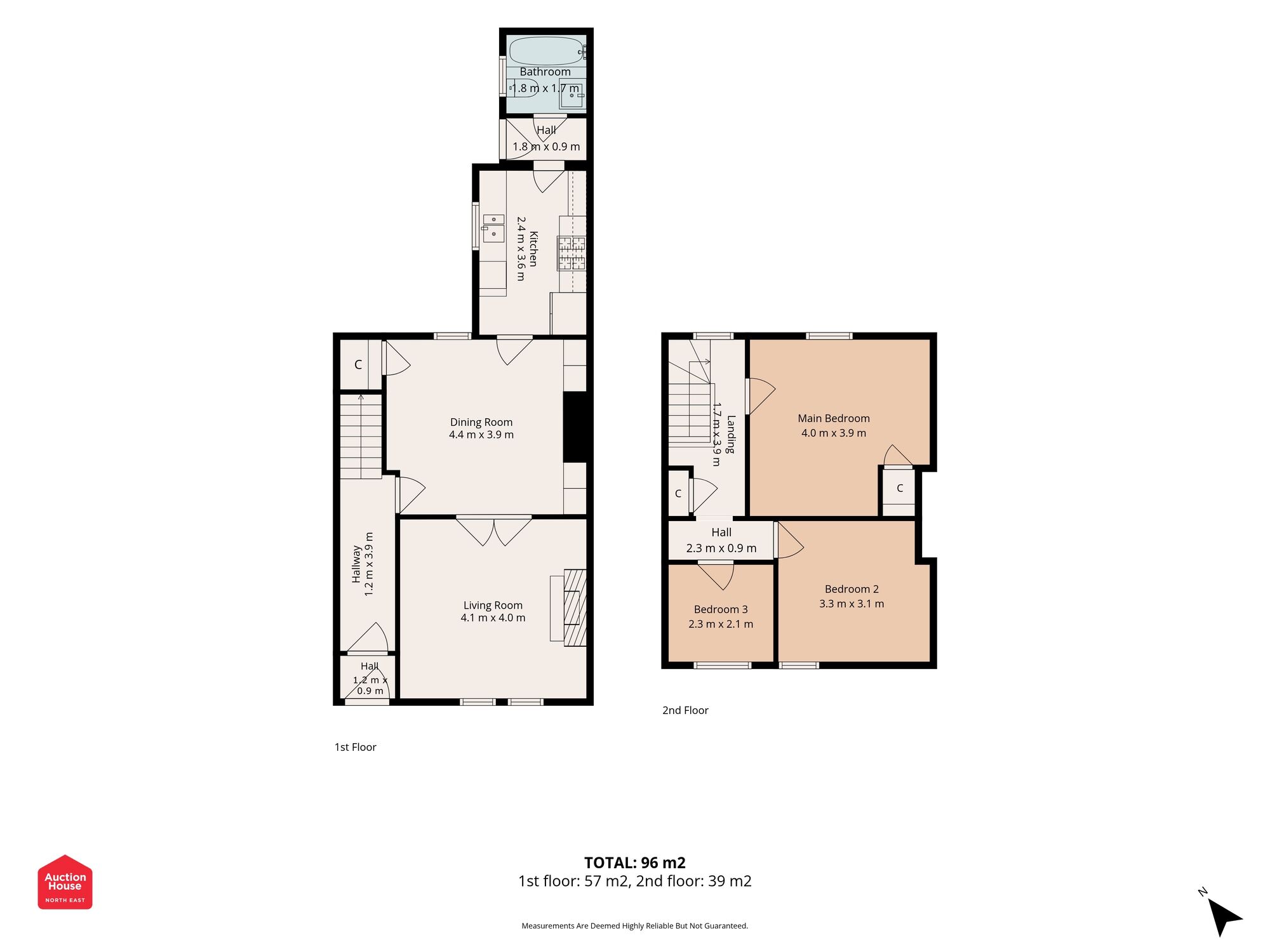 Floorplan of 3 bedroom Mid Terrace House for sale, Somerset Cottages, Sunderland, Tyne and Wear, SR3